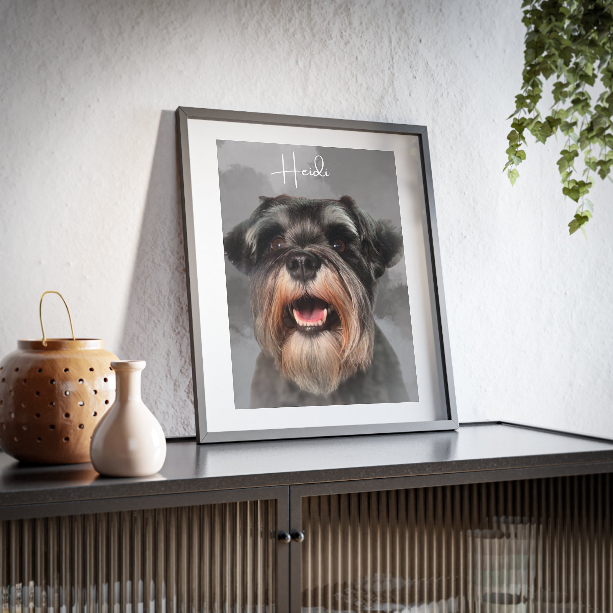 (Heidi) Playful Dog Framed Poster