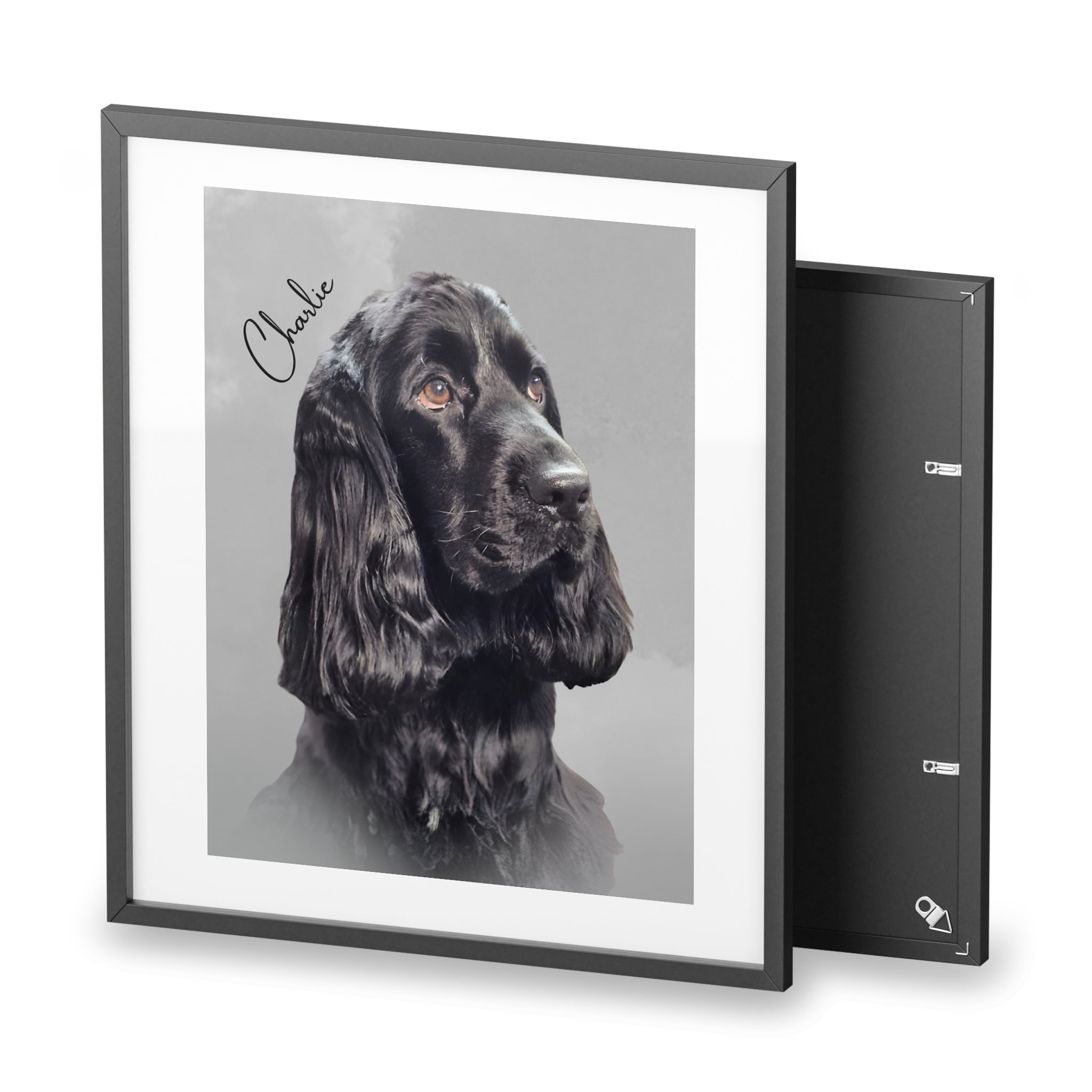 (Charlie) Playful Dog Framed Poster