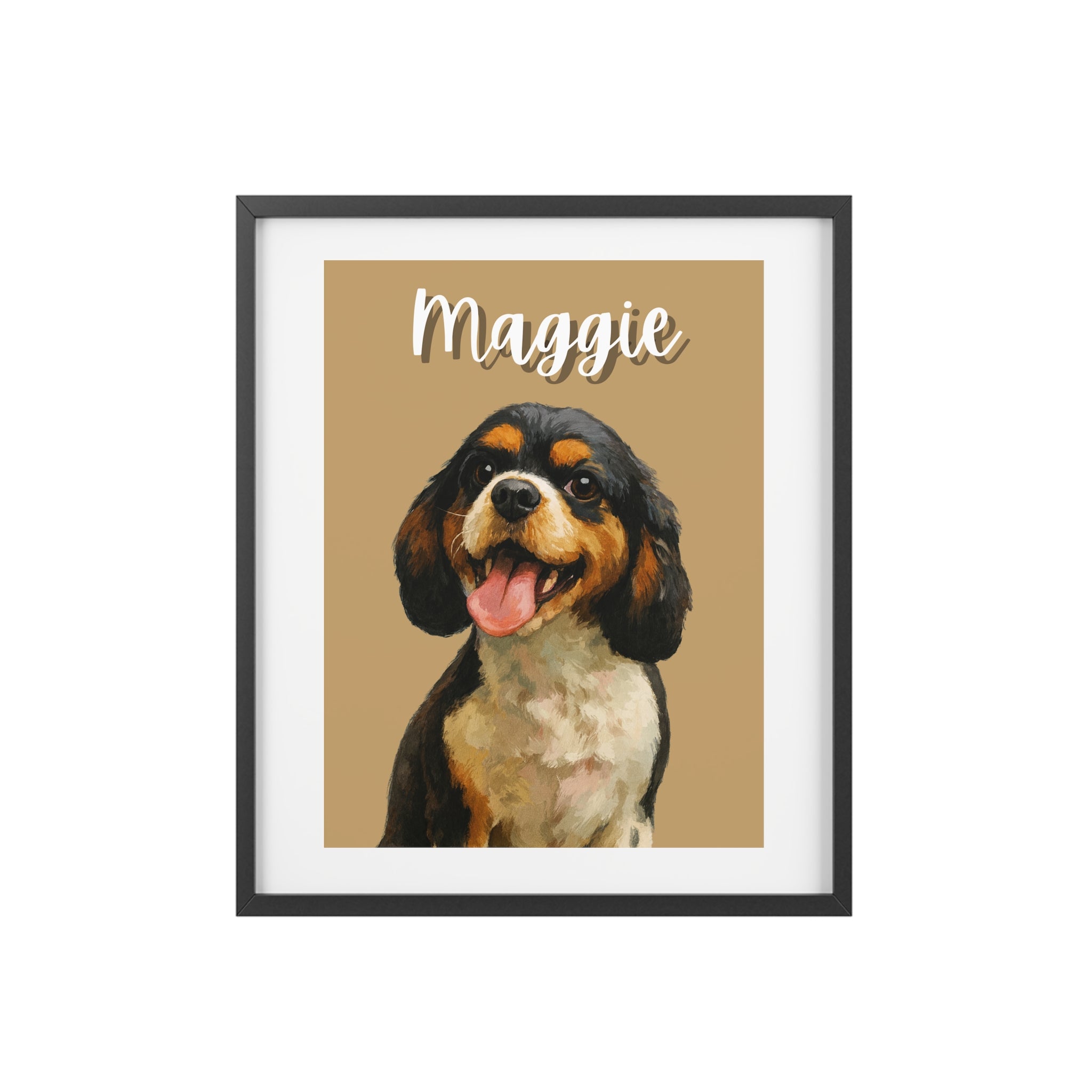 (Maggie) Playful Dog Framed Poster