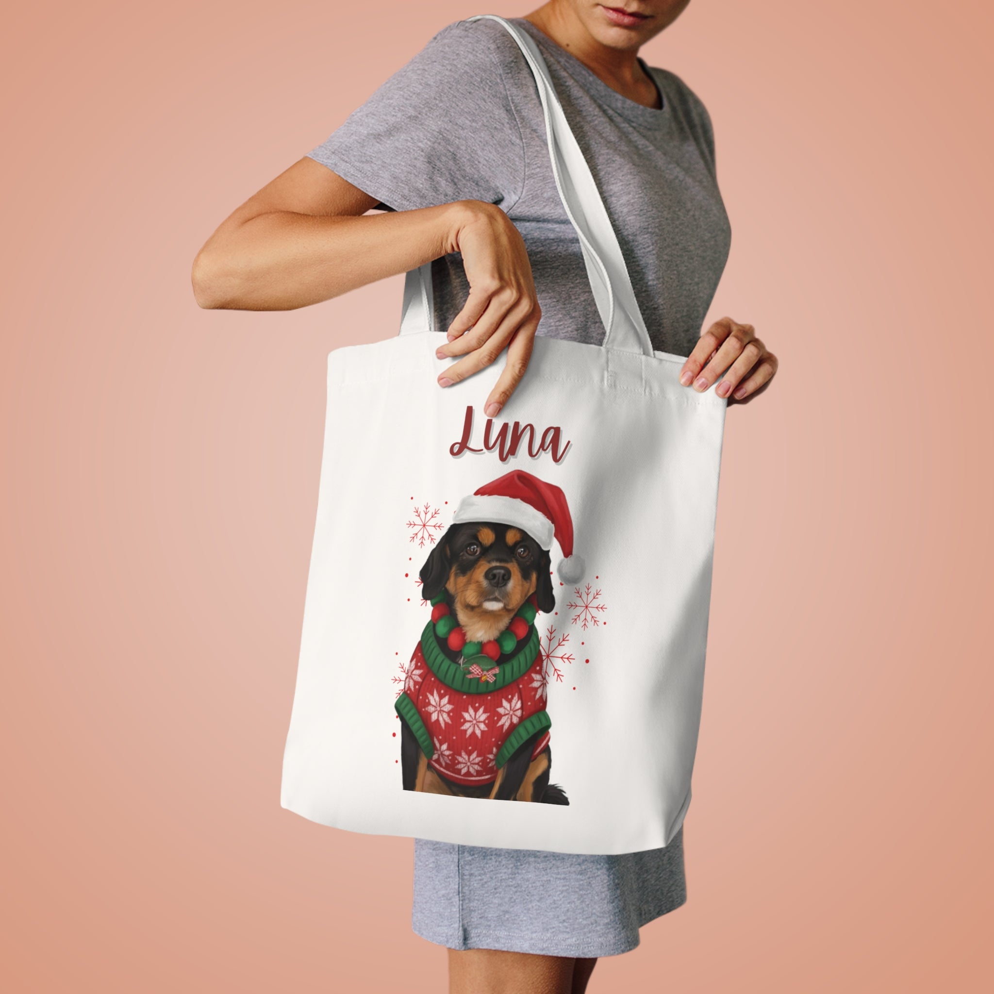 (Luna) Personalized Dog Lover Tote Bag