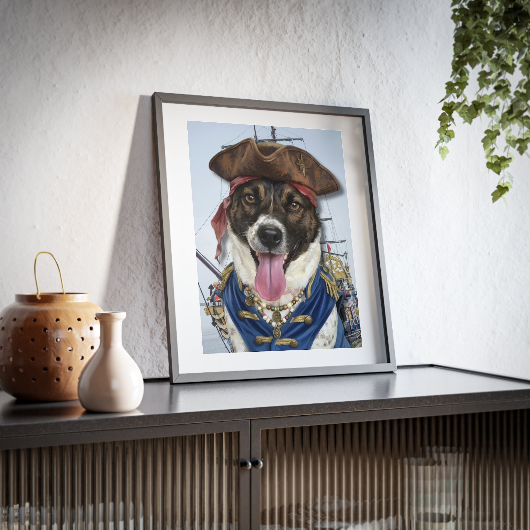 (Ache) Playful Dog Framed Poster