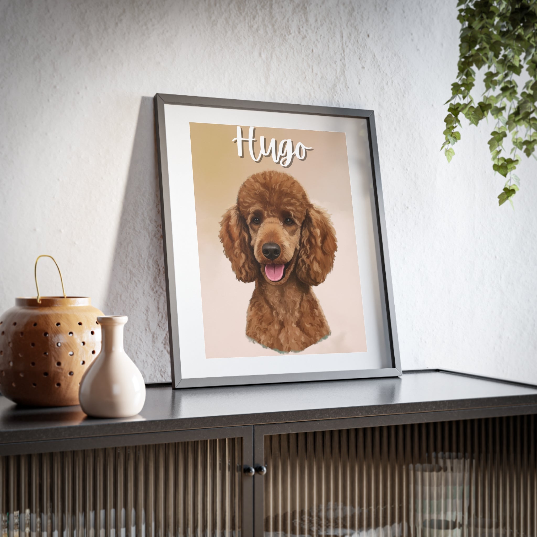 (Hugo) Playful Dog Framed Poster