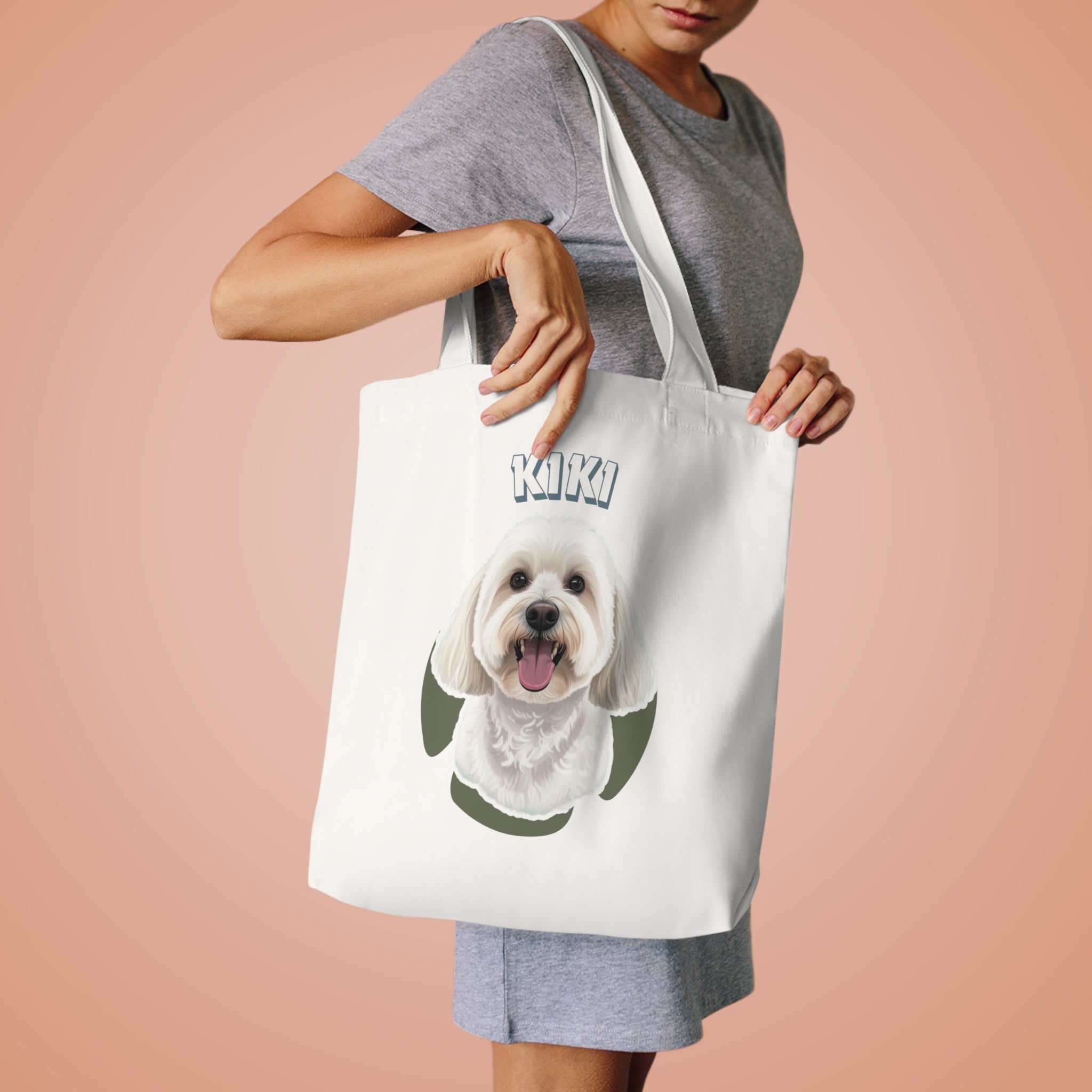 (Kiki) Personalized Dog Lover Tote Bag