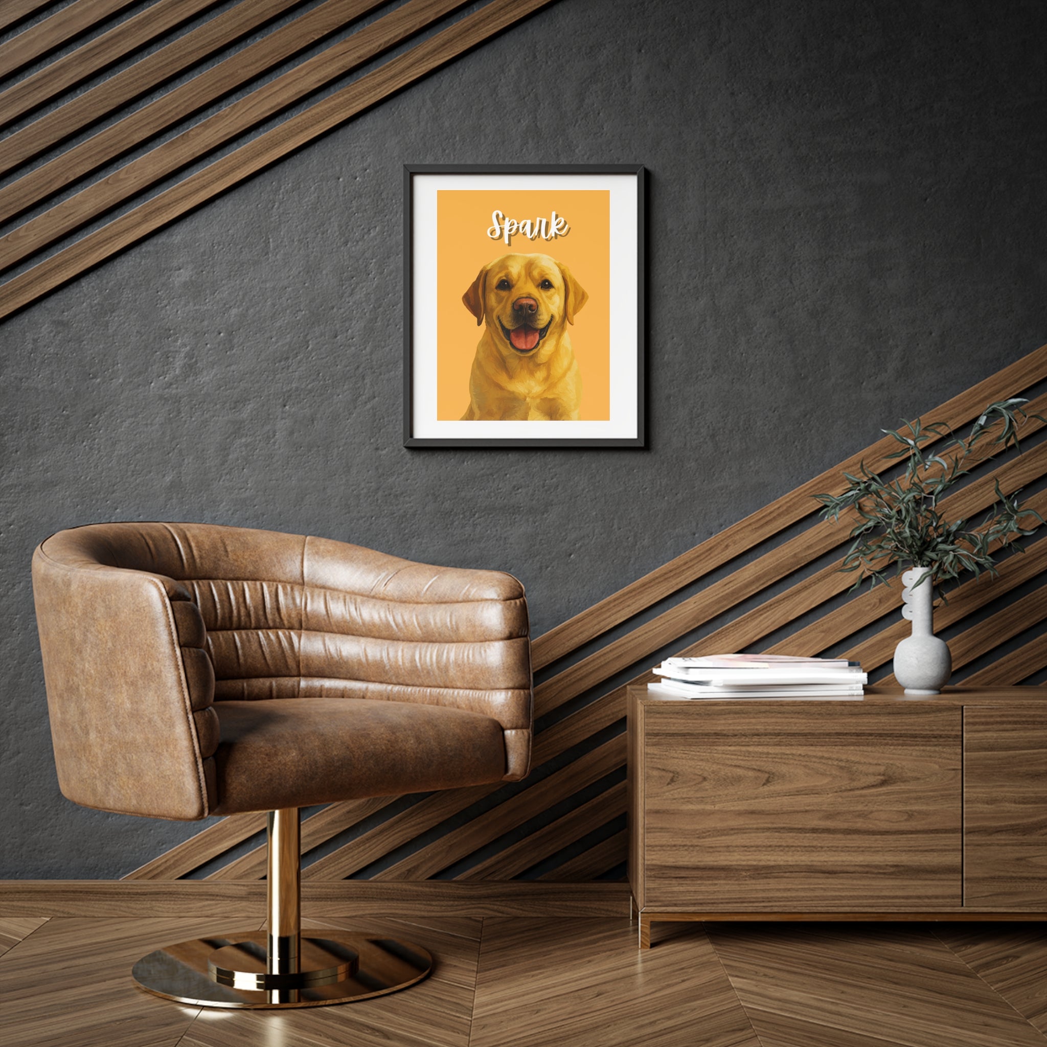(Spark) Playful Dog Framed Poster