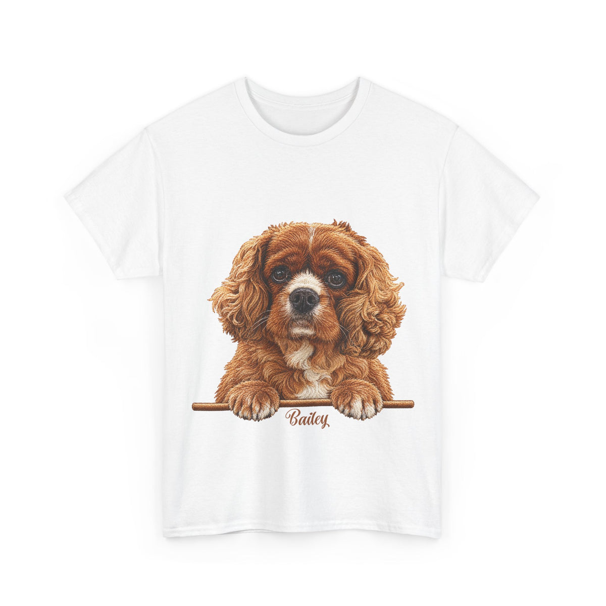 (Bailey) Whimsical Dog Portrait Tee Shirt