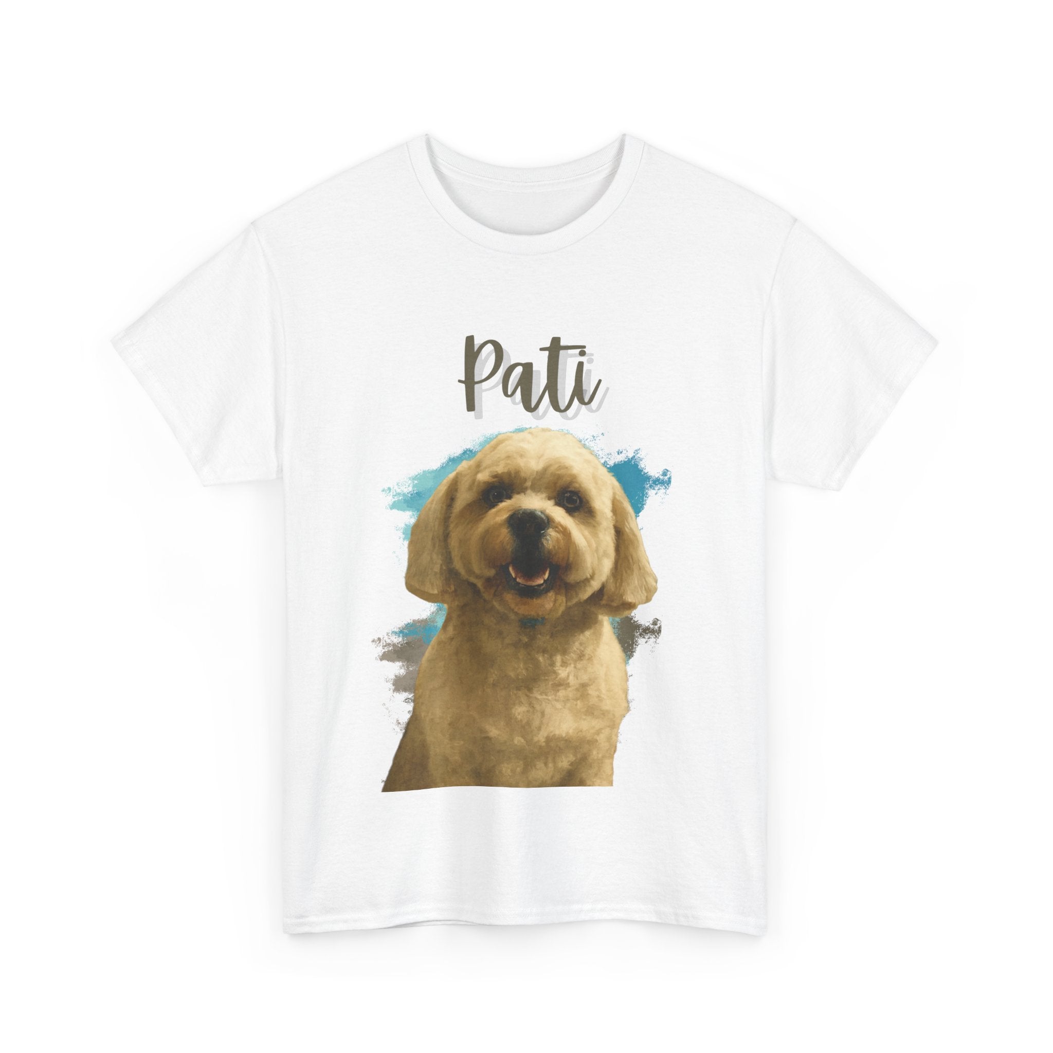 (Pati) Whimsical Dog Portrait Tee Shirt