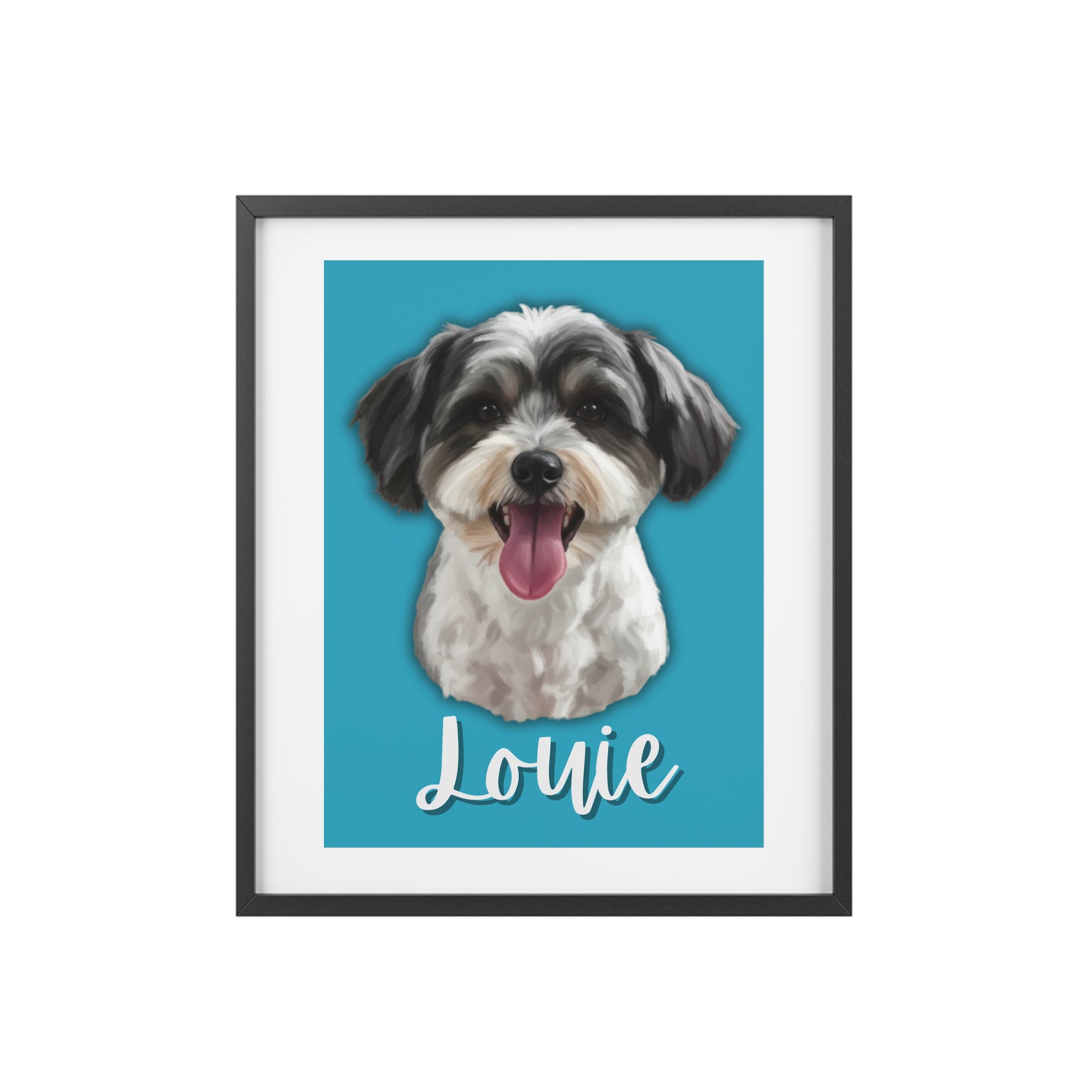 (Louie) Playful Dog Framed Poster