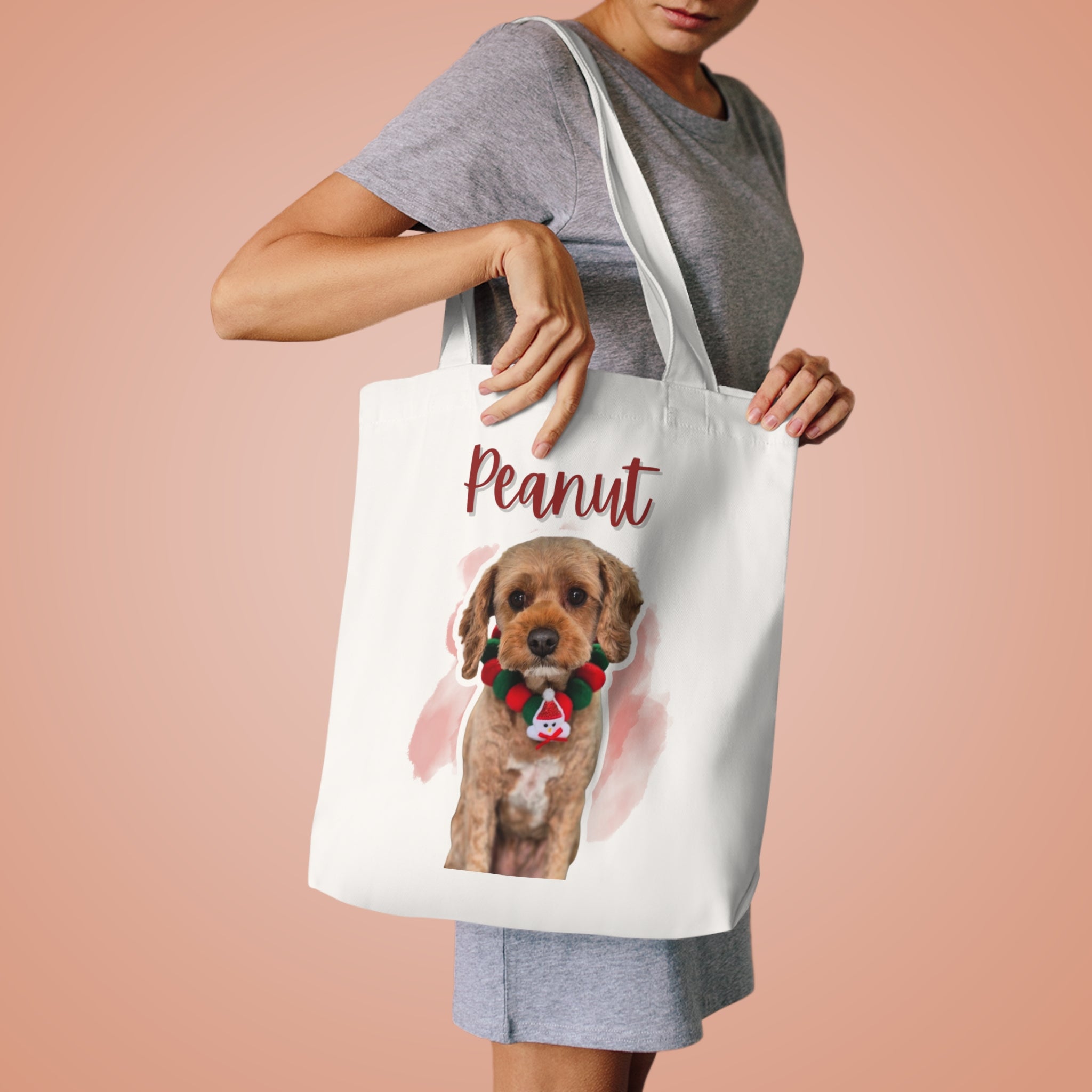 (Peanut) Personalized Dog Lover Tote Bag