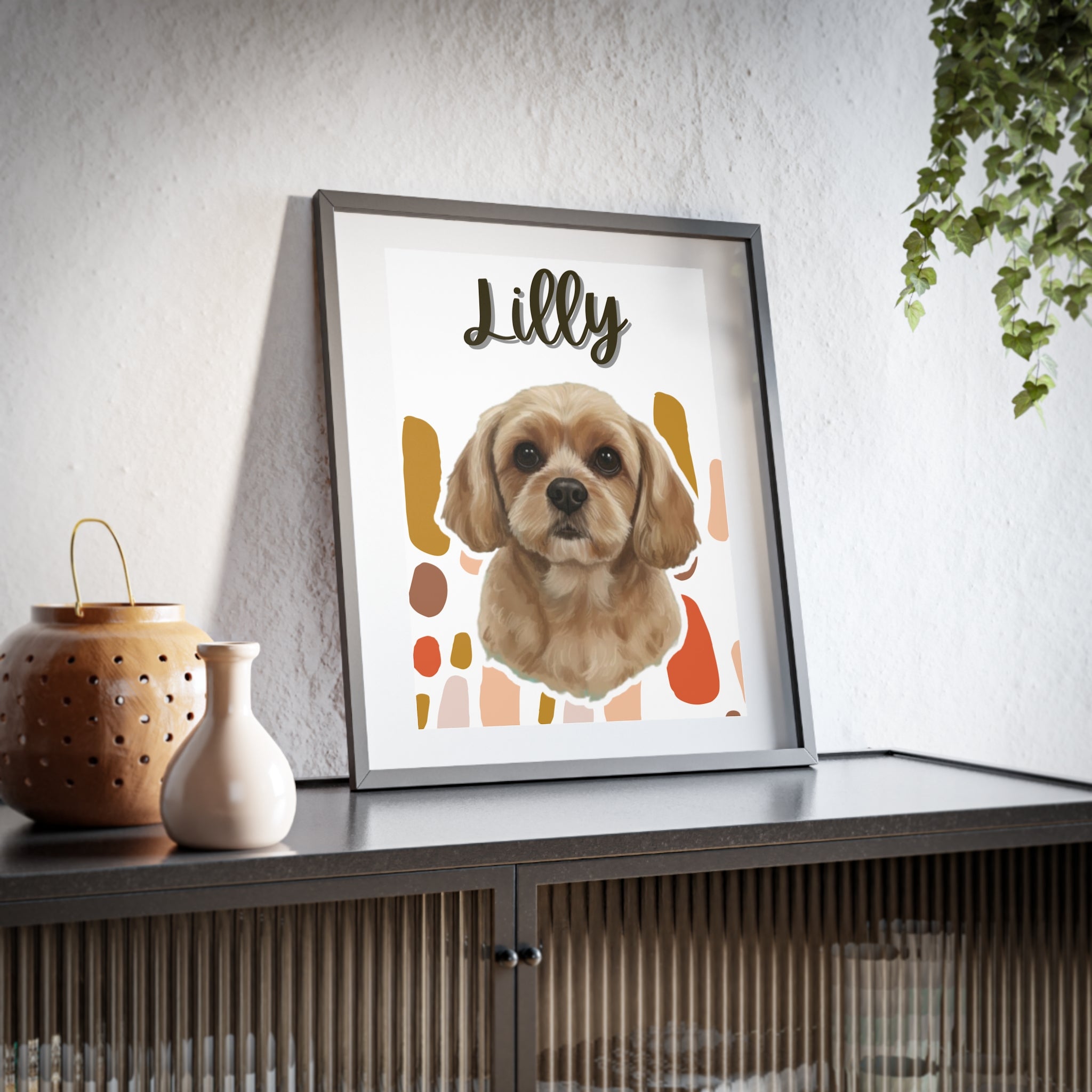 (Lilly) Playful Dog Framed Poster