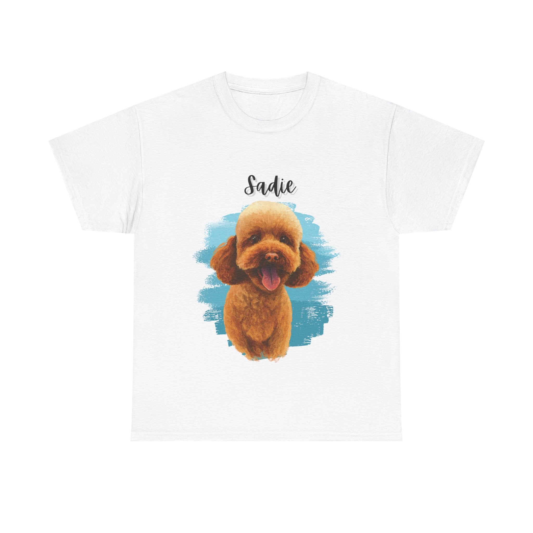 (Sadie) Whimsical Dog Portrait Tee Shirt