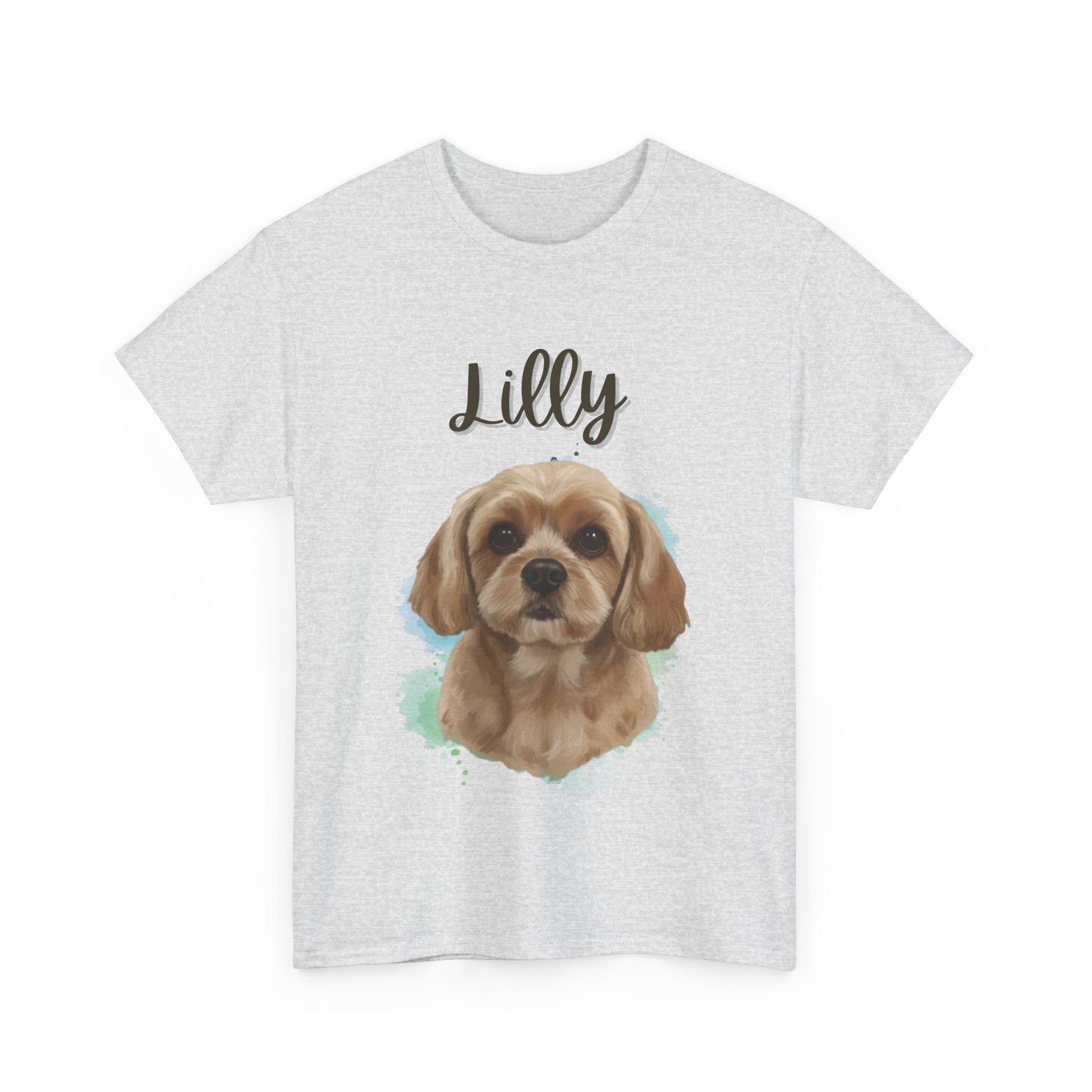 (Lilly) Whimsical Dog Portrait Tee Shirt