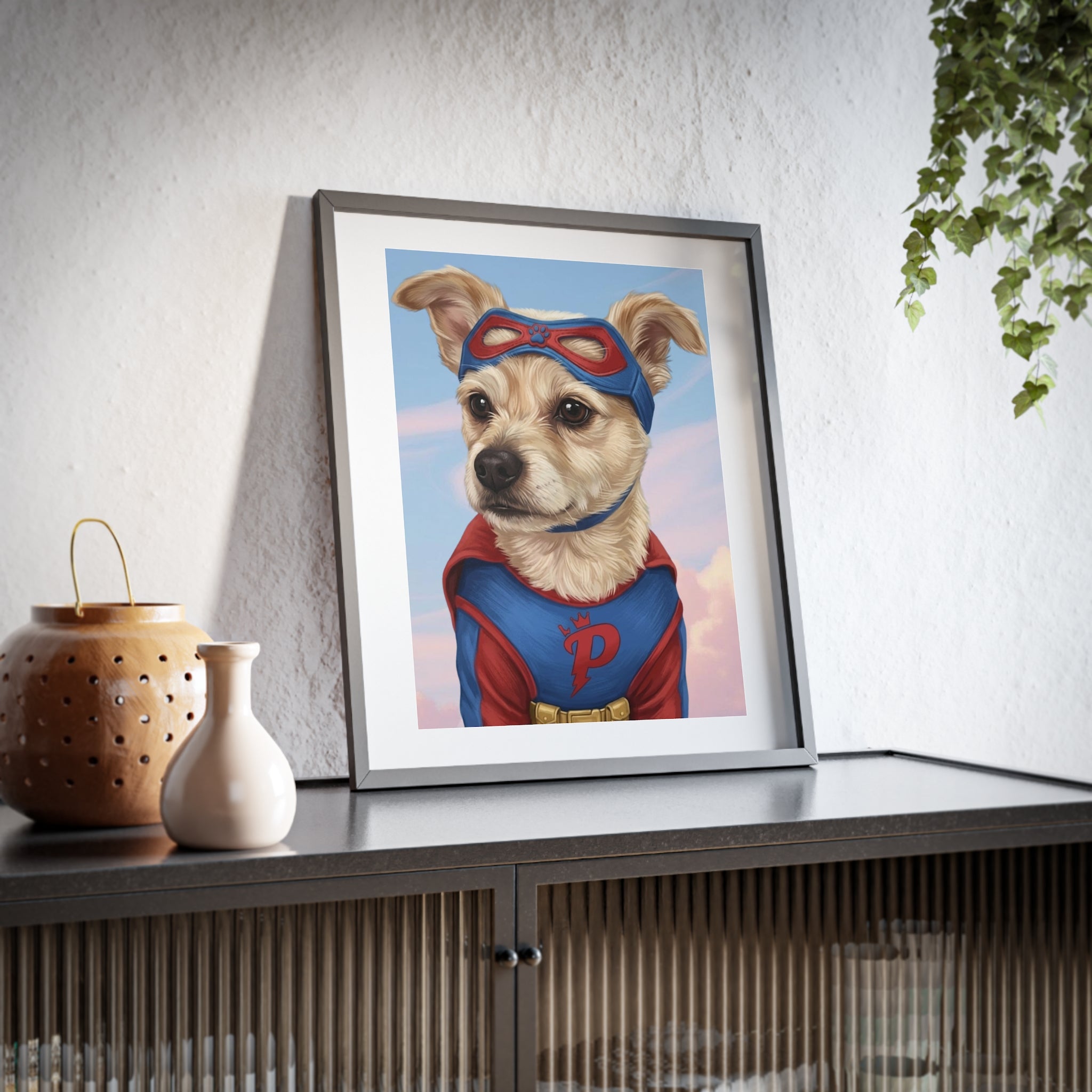 (Tommy) Playful Dog Framed Poster
