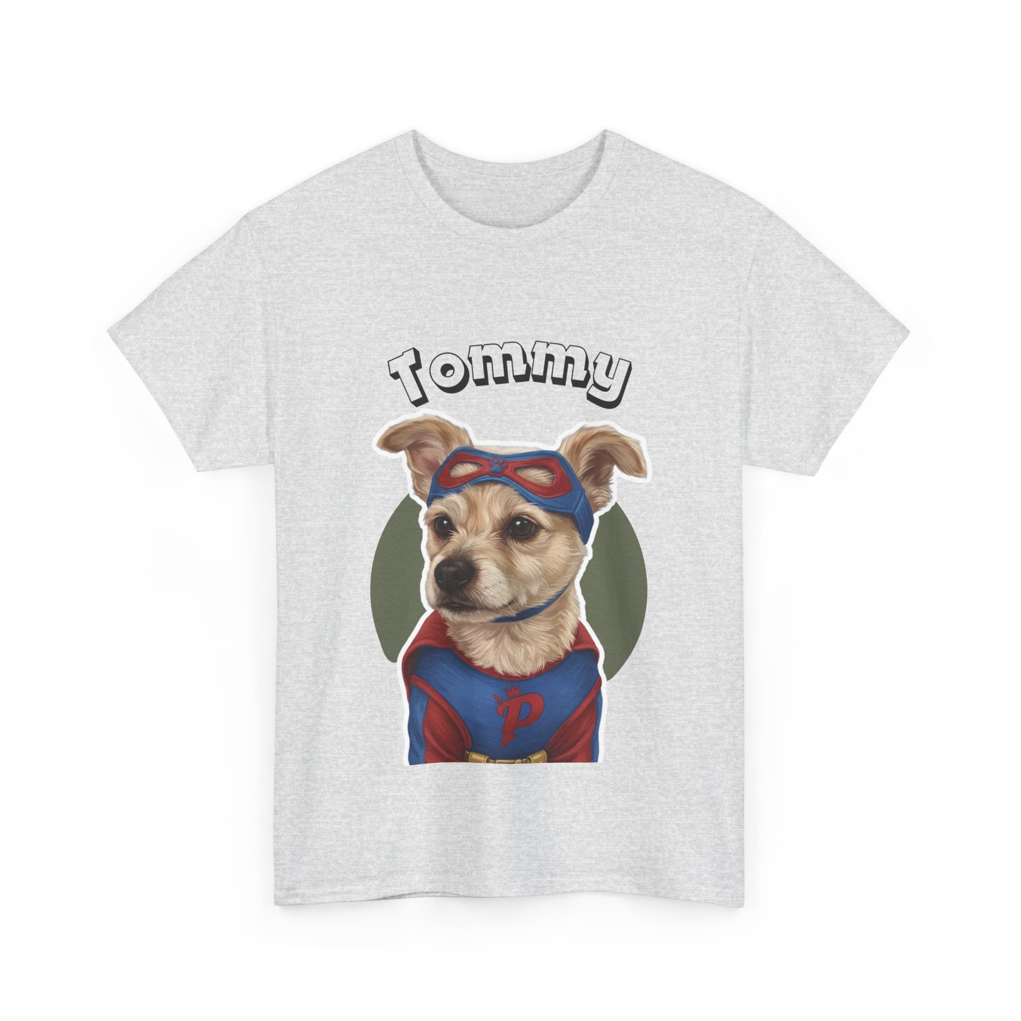 (Tommy) Whimsical Dog Portrait Tee Shirt
