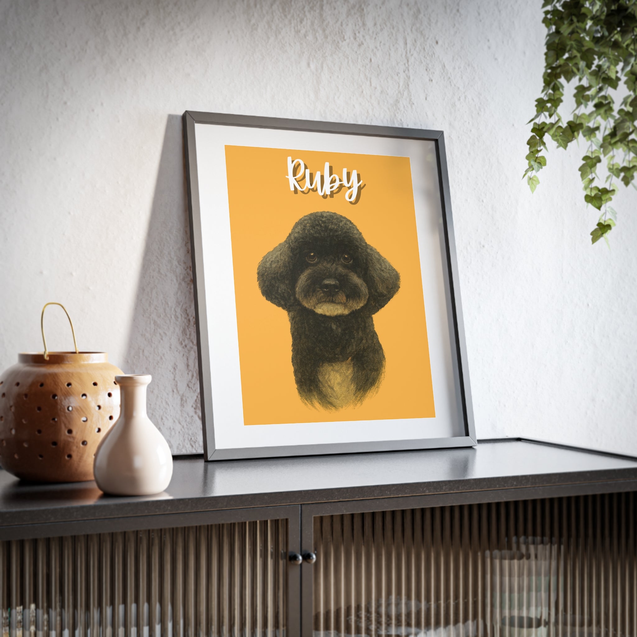 (Ruby) Playful Dog Framed Poster