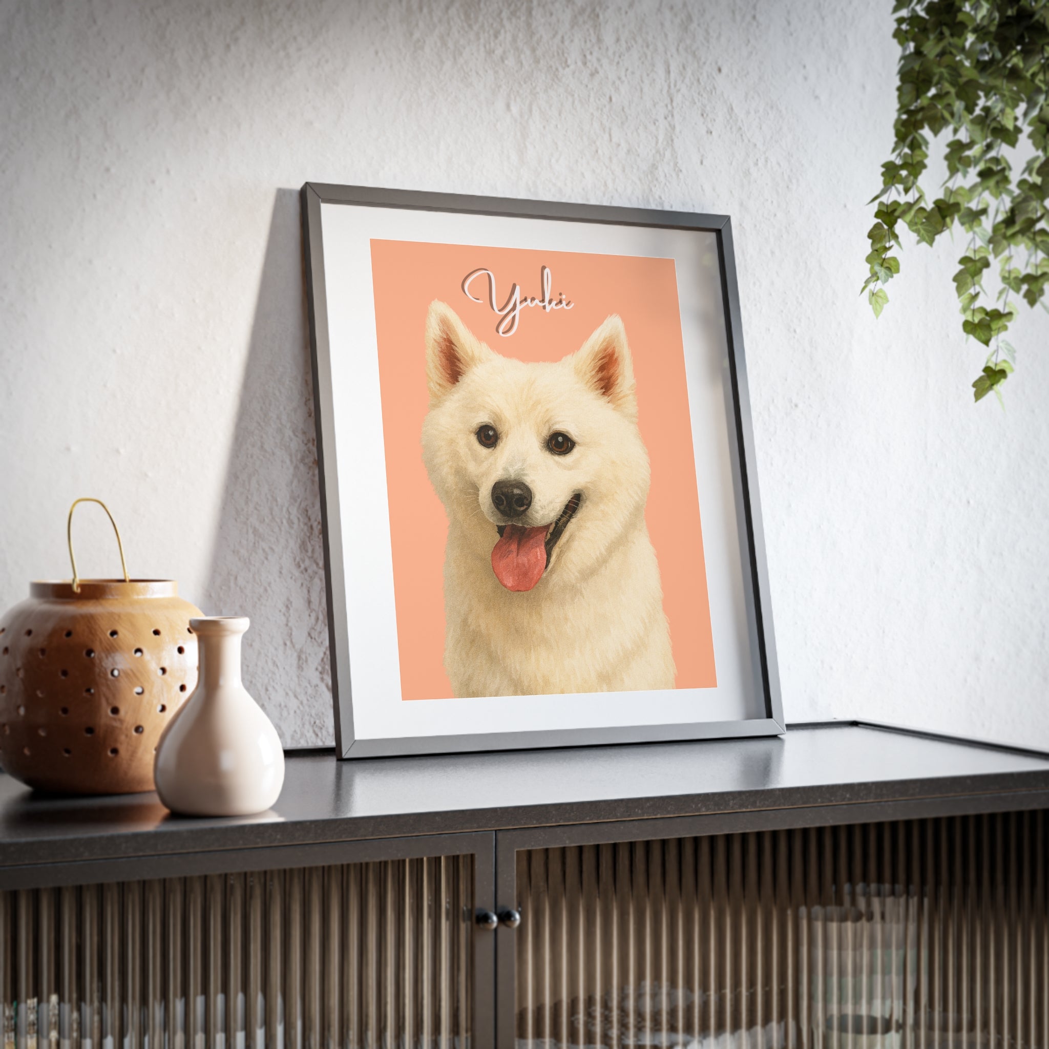 (Yuki) Playful Dog Framed Poster