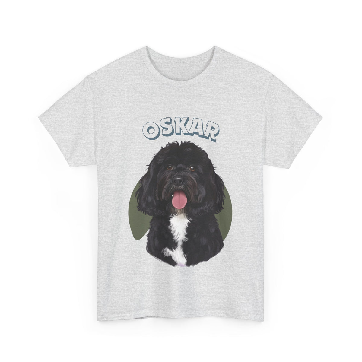 (Oskar) Whimsical Dog Portrait Tee Shirt