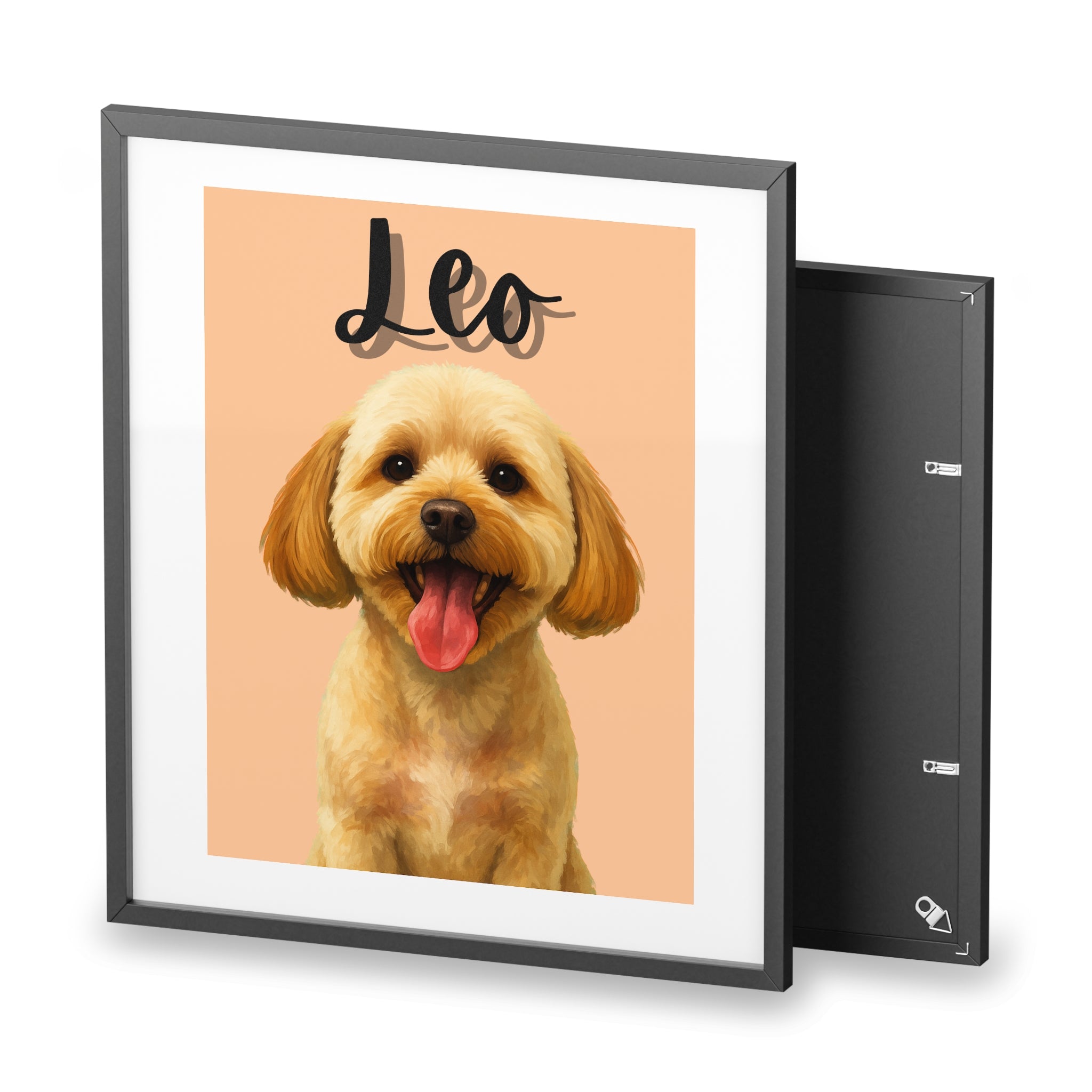 (Leo) Playful Dog Framed Poster