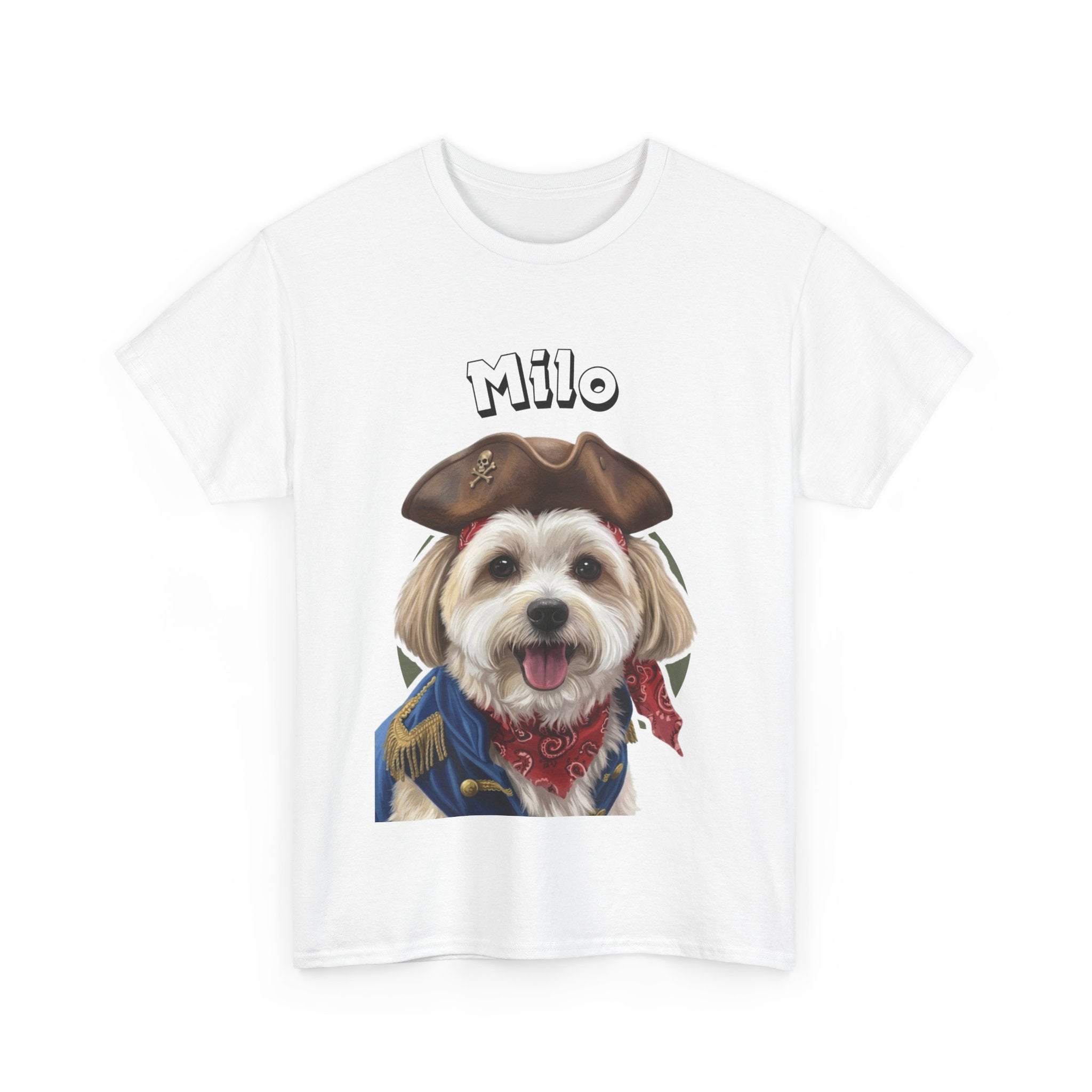 (Milo) Whimsical Dog Portrait Tee Shirt