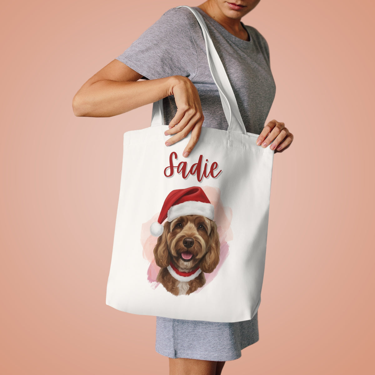(Sadie) Personalized Dog Lover Tote Bag
