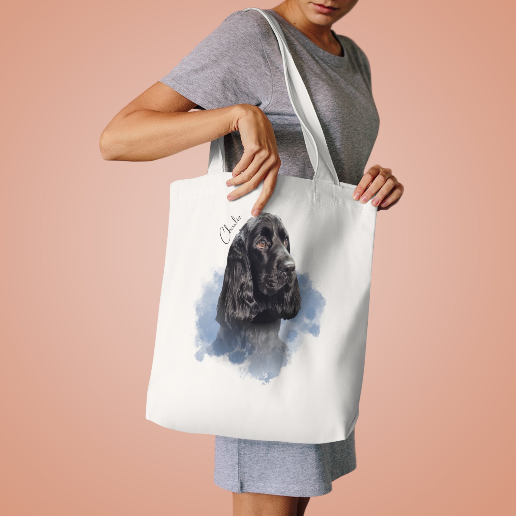 (Charlie) Personalized Dog Lover Tote Bag