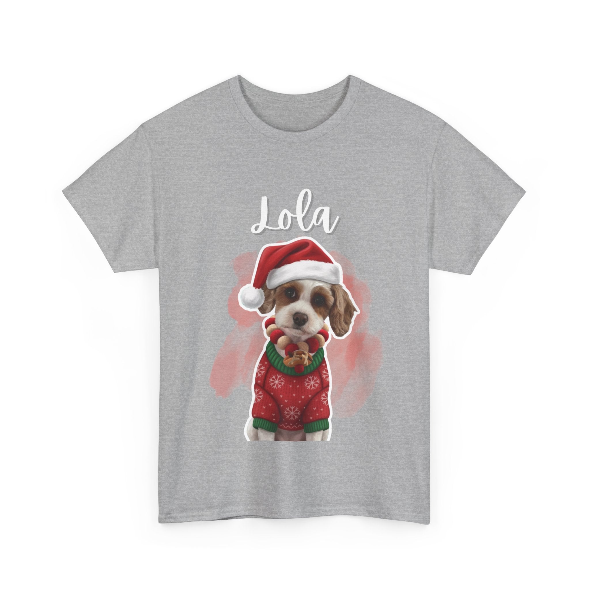 (Lola) Whimsical Dog Portrait Tee Shirt