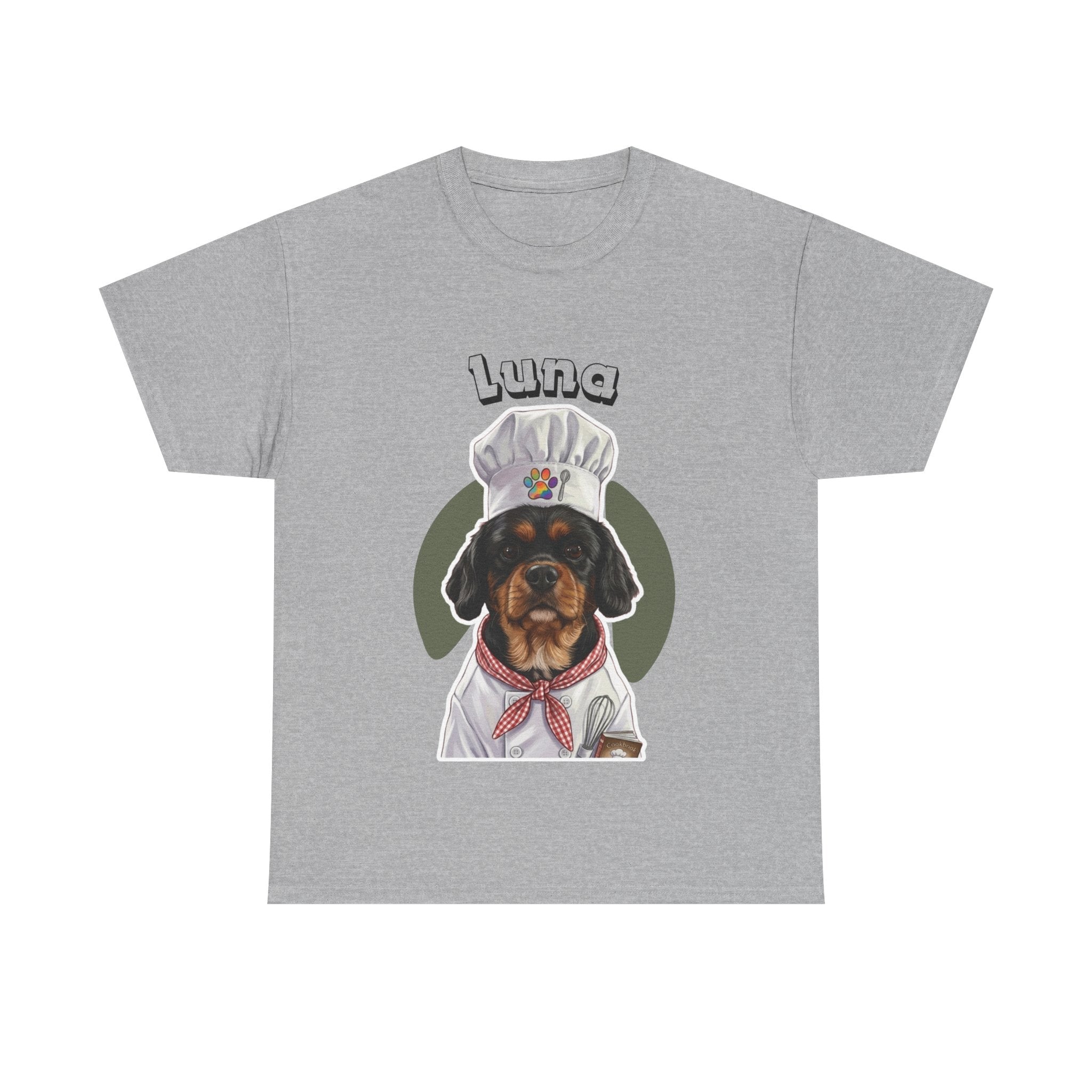 (Luna) Whimsical Dog Portrait Tee Shirt