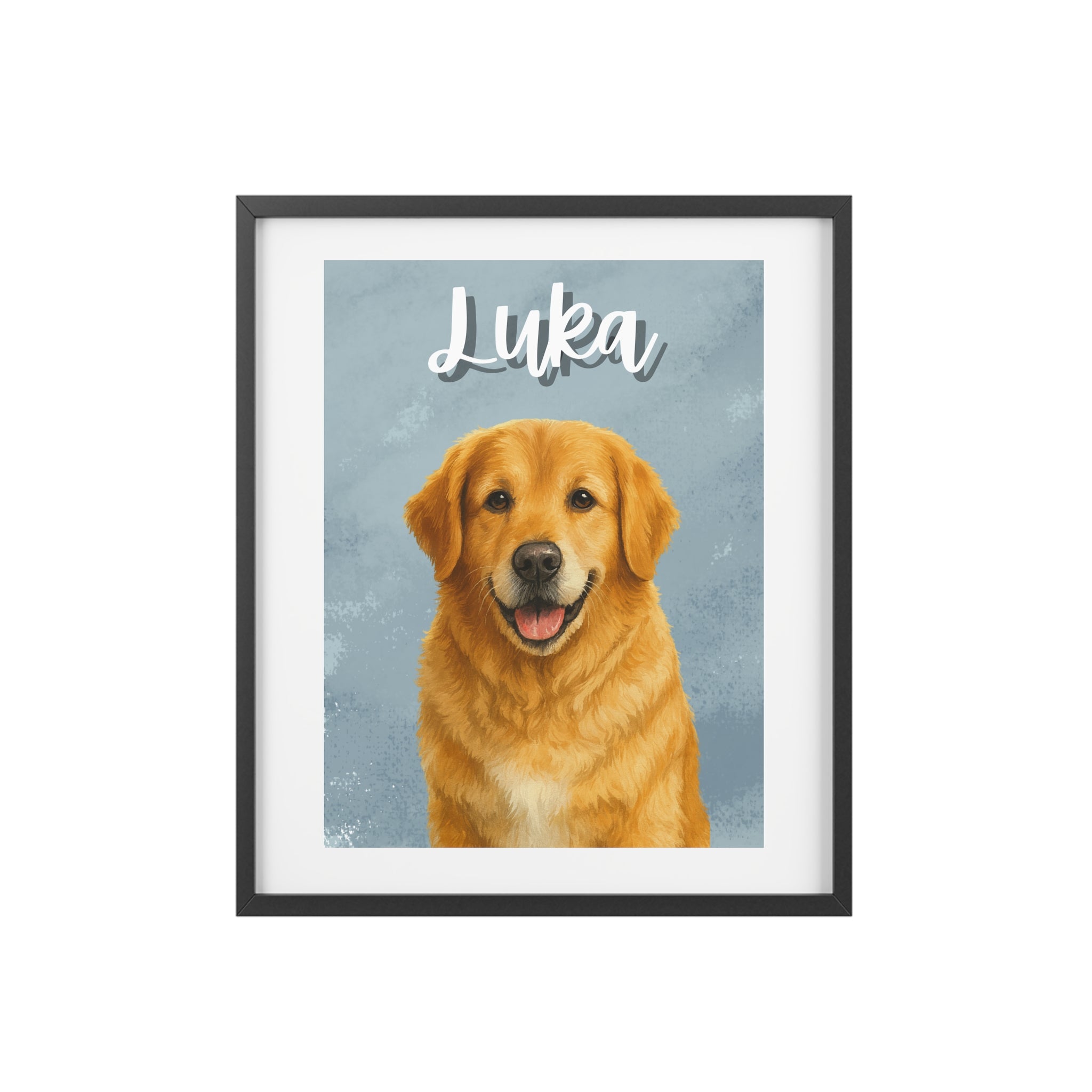 (Luka) Playful Dog Framed Poster