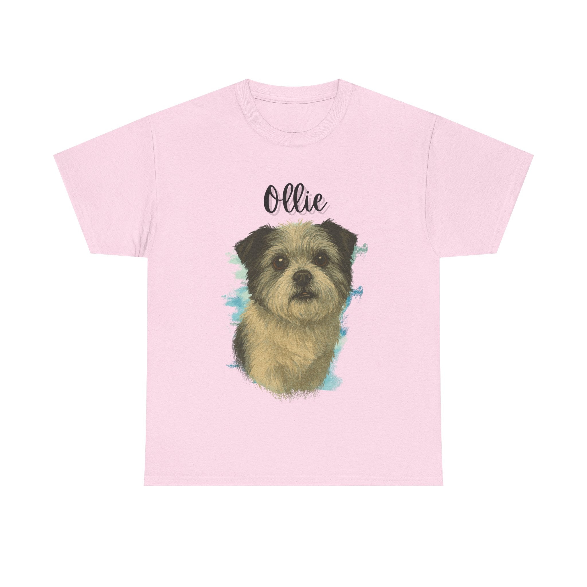 (Ollie) Whimsical Dog Portrait Tee Shirt