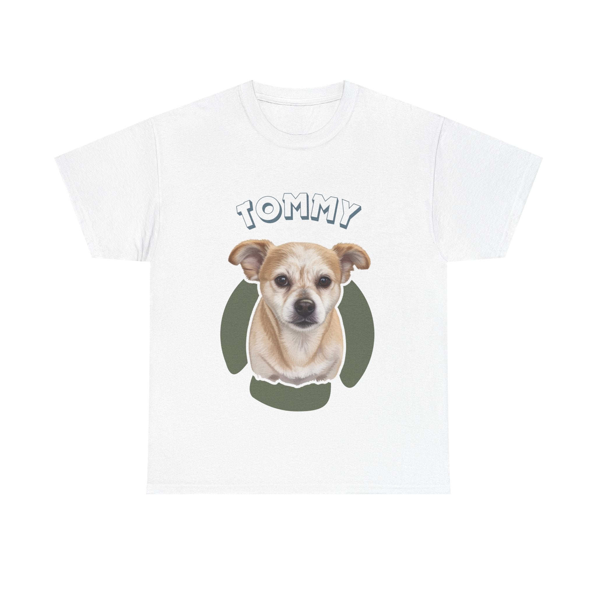 (Tommy) Whimsical Dog Portrait Tee Shirt