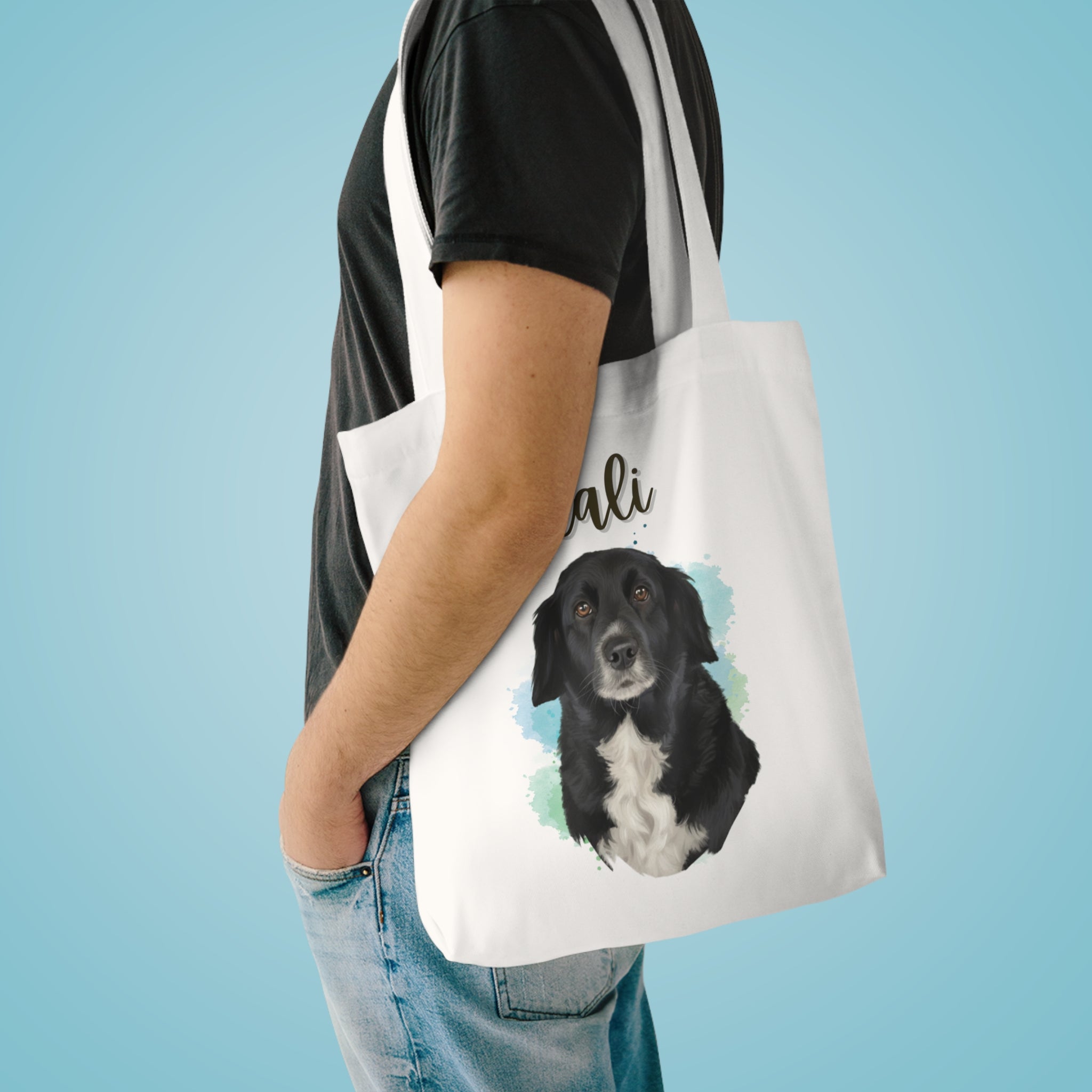 (Tali) Personalized Dog Lover Tote Bag