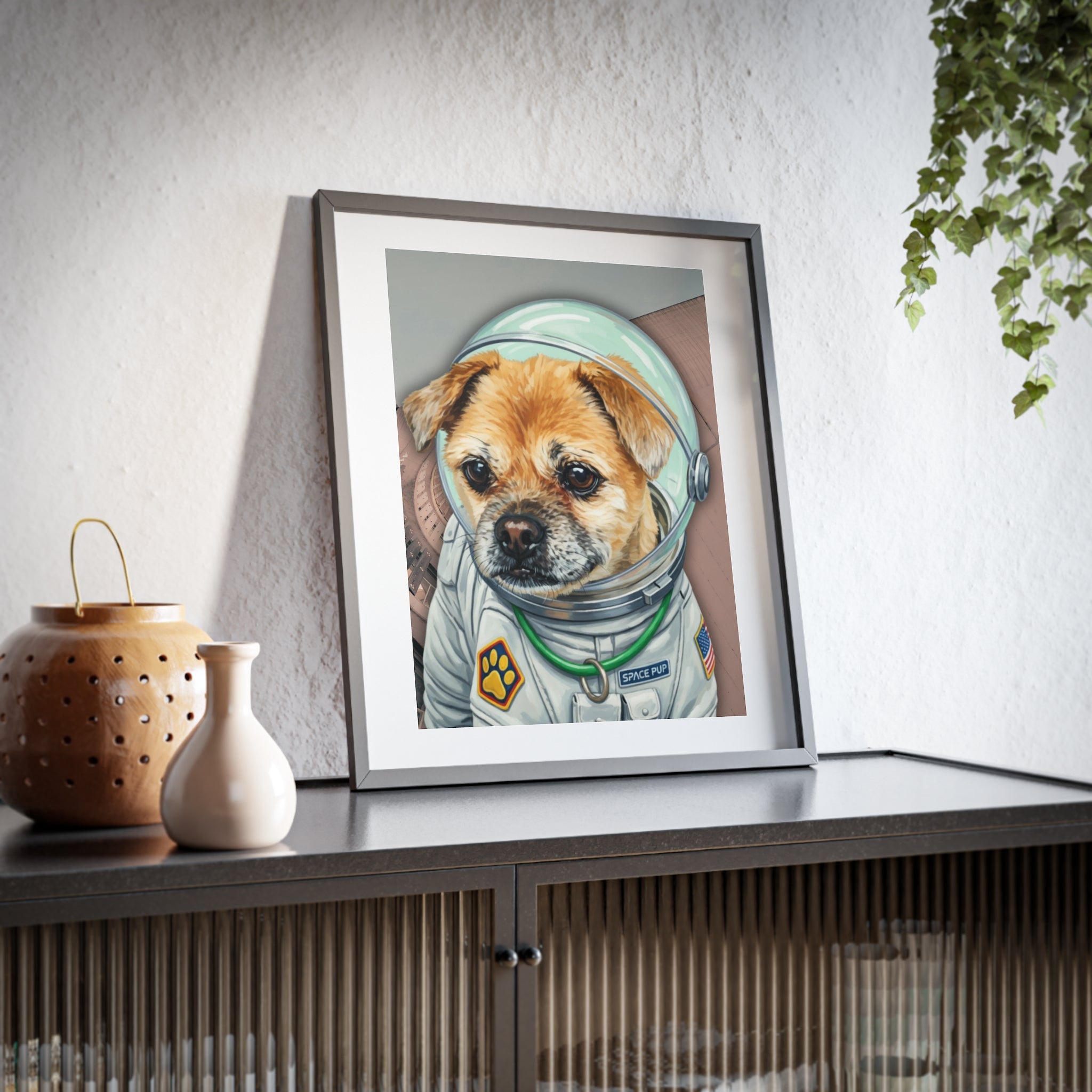 (Molly) Playful Dog Framed Poster