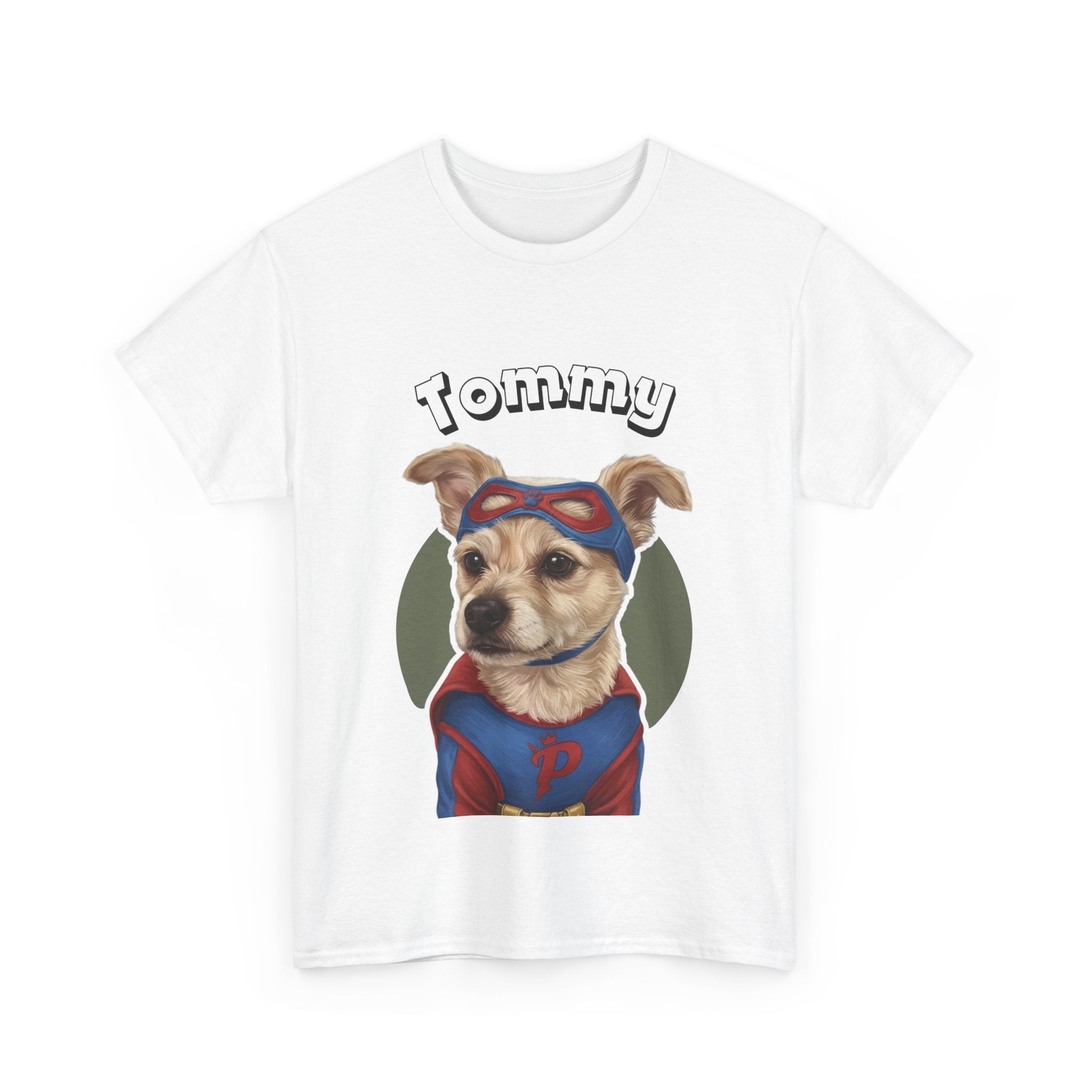 (Tommy) Whimsical Dog Portrait Tee Shirt