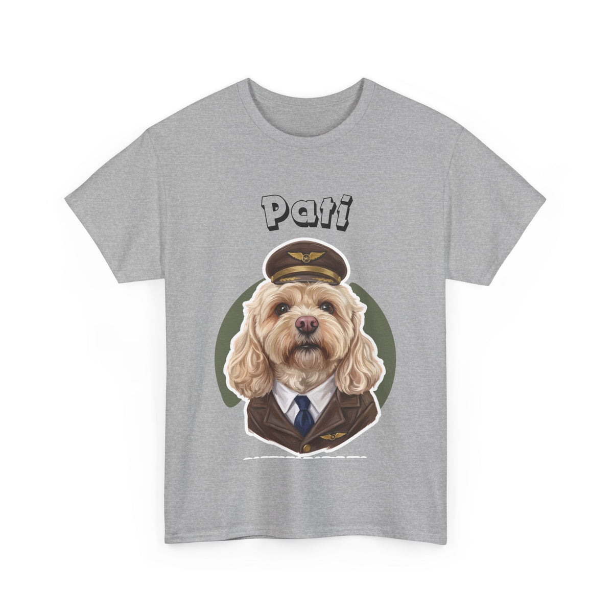 (Pati) Whimsical Dog Portrait Tee Shirt