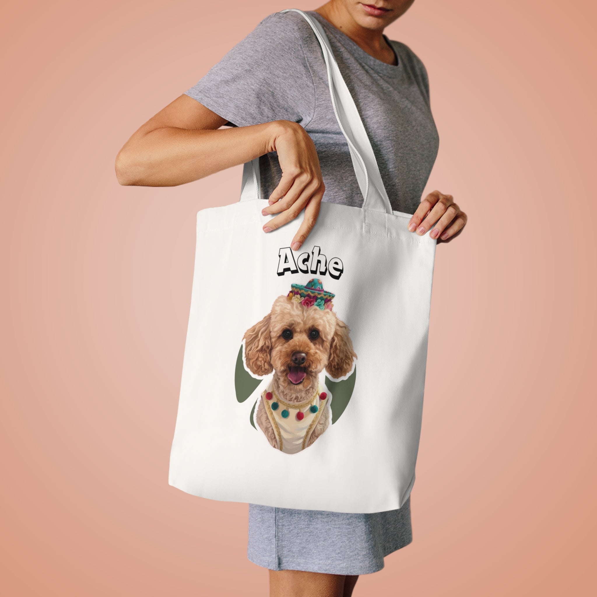 (Ache) Personalized Dog Lover Tote Bag