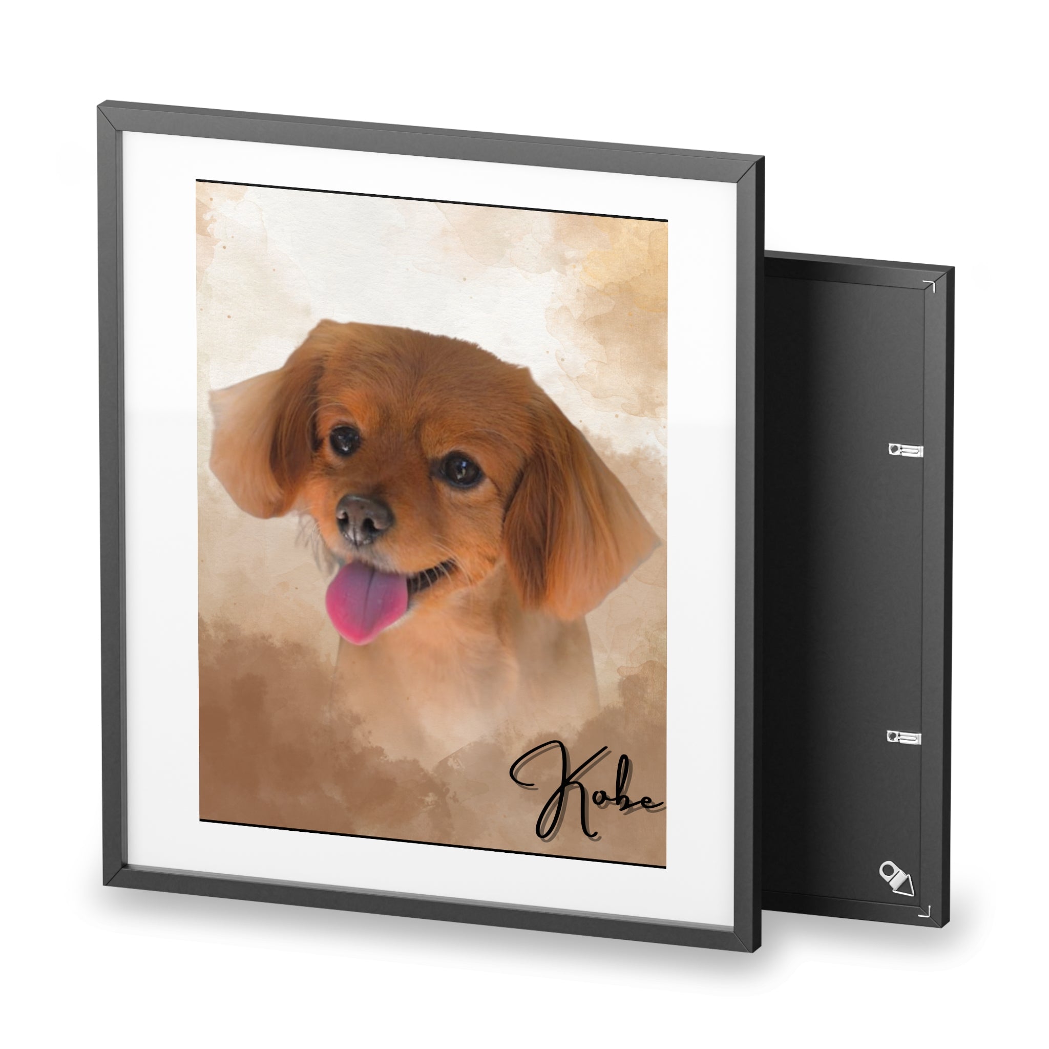 (Kobe) Playful Dog Framed Poster