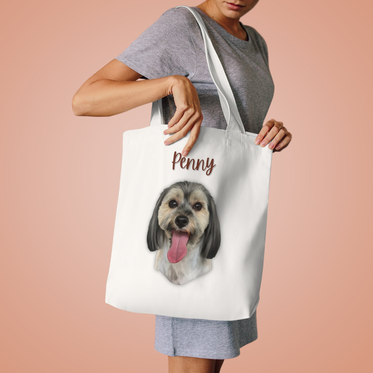 (Penny) Personalized Dog Lover Tote Bag