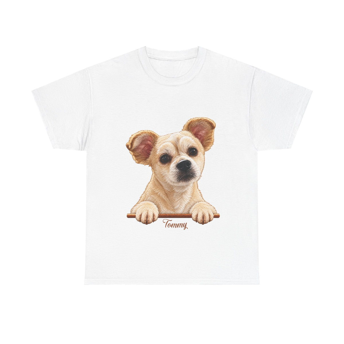 (Tommy) Whimsical Dog Portrait Tee Shirt