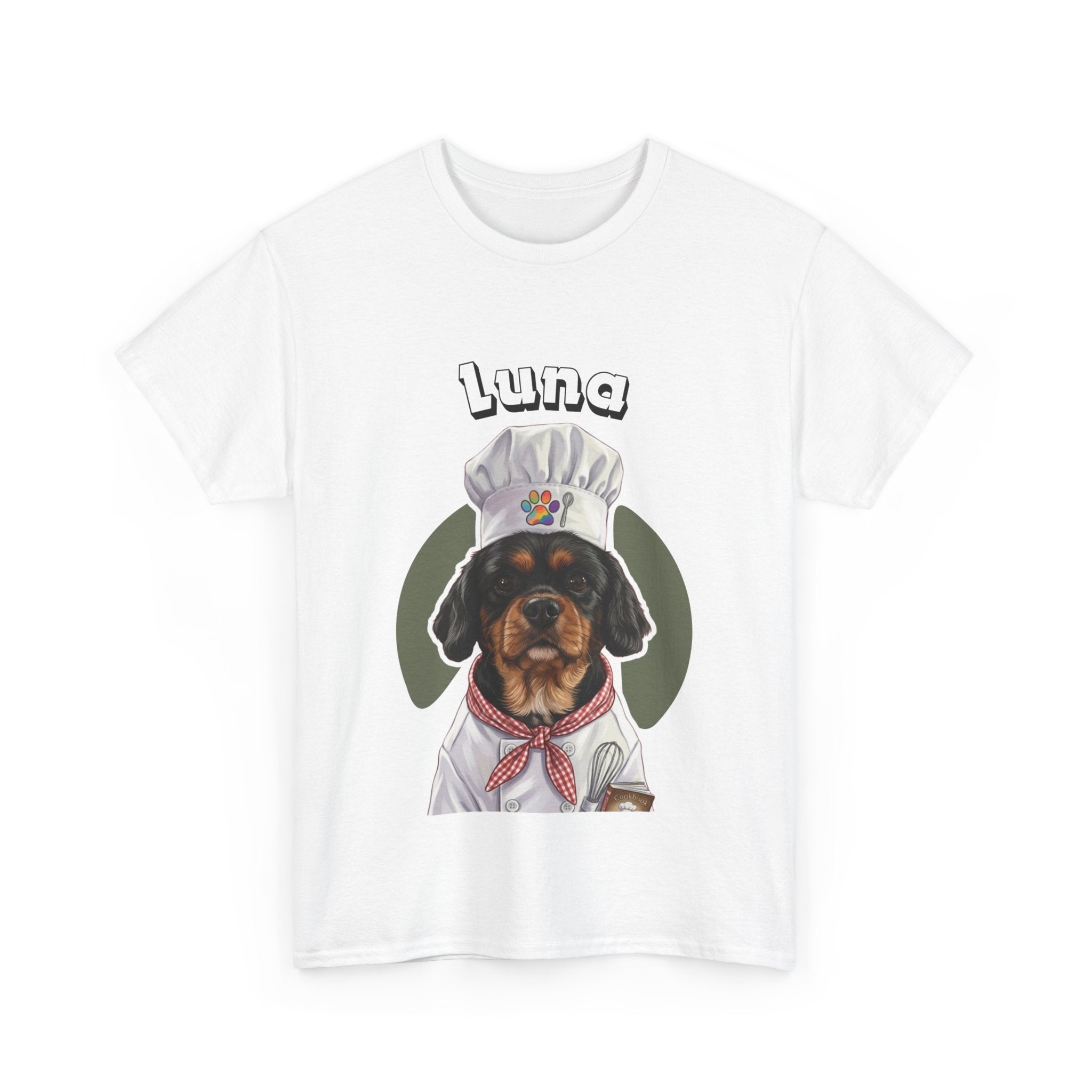 (Luna) Whimsical Dog Portrait Tee Shirt