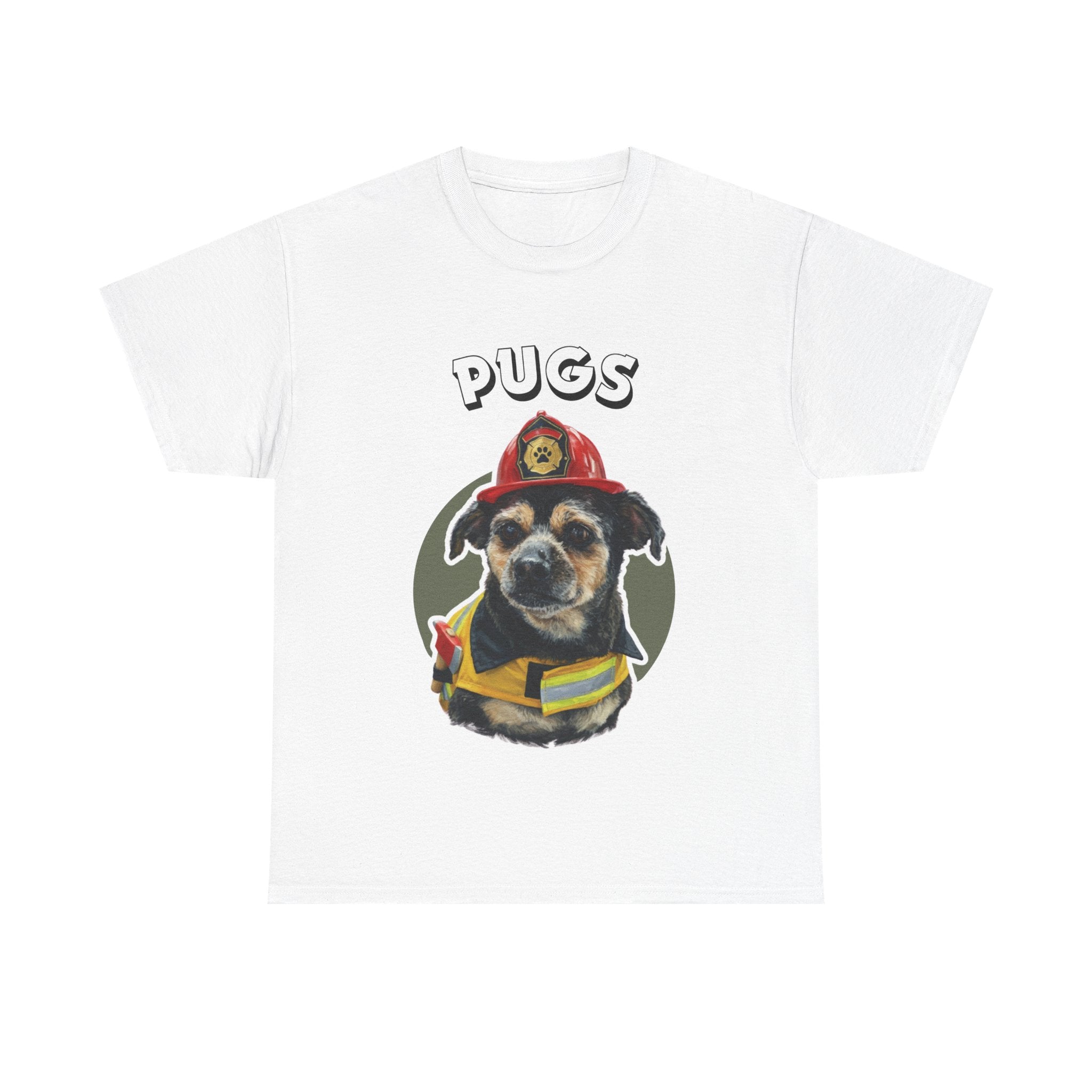 (Pugs) Whimsical Dog Portrait Tee Shirt
