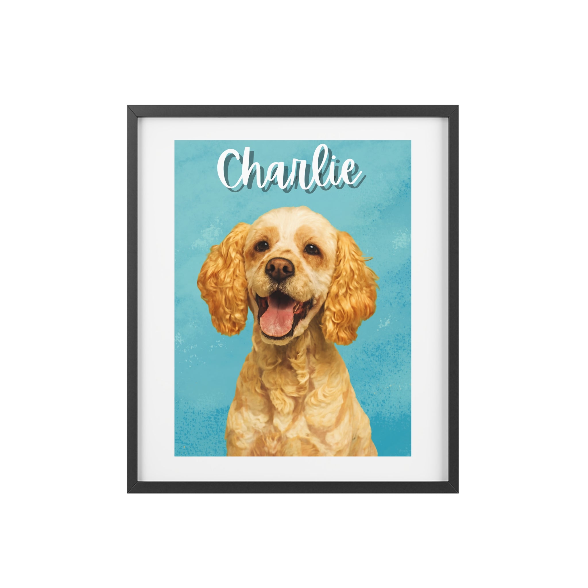 (Charlie) Playful Dog Framed Poster