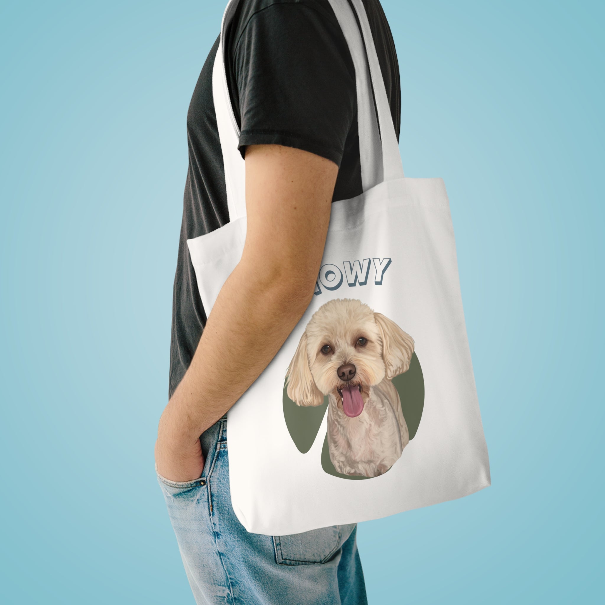 (Snowy) Personalized Dog Lover Tote Bag