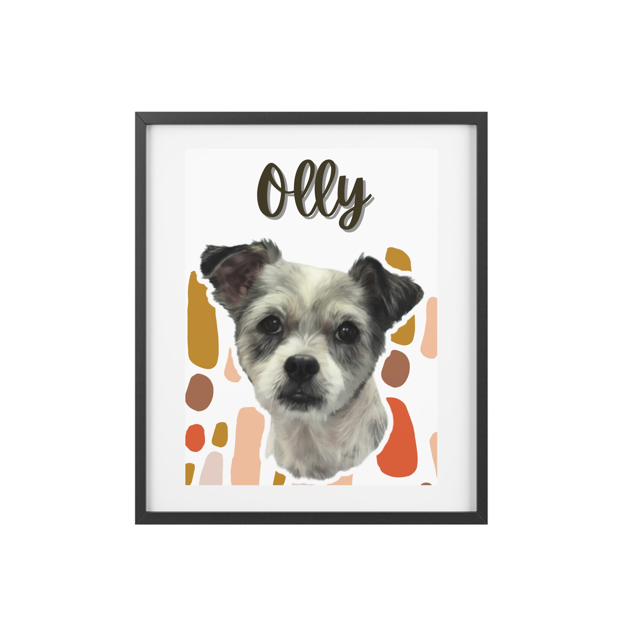 (Olly) Playful Dog Framed Poster
