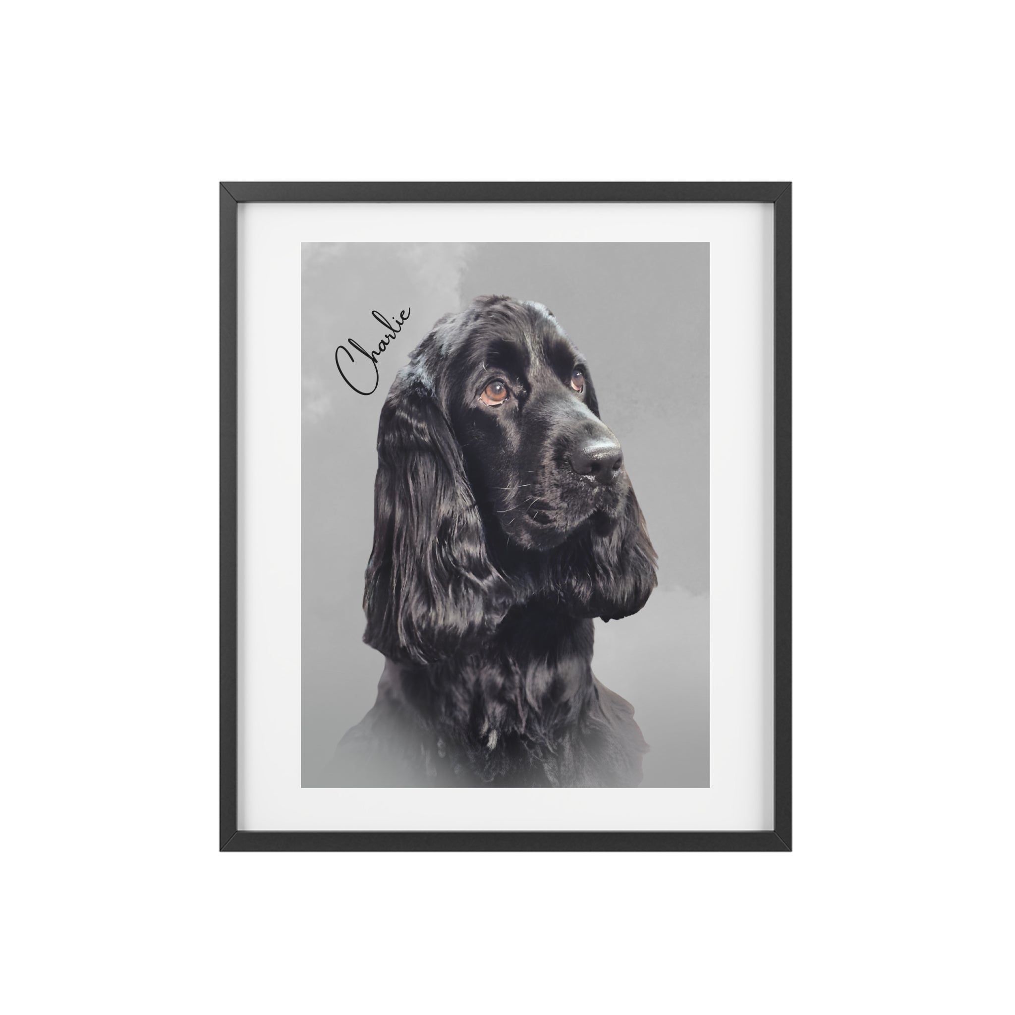 (Charlie) Playful Dog Framed Poster