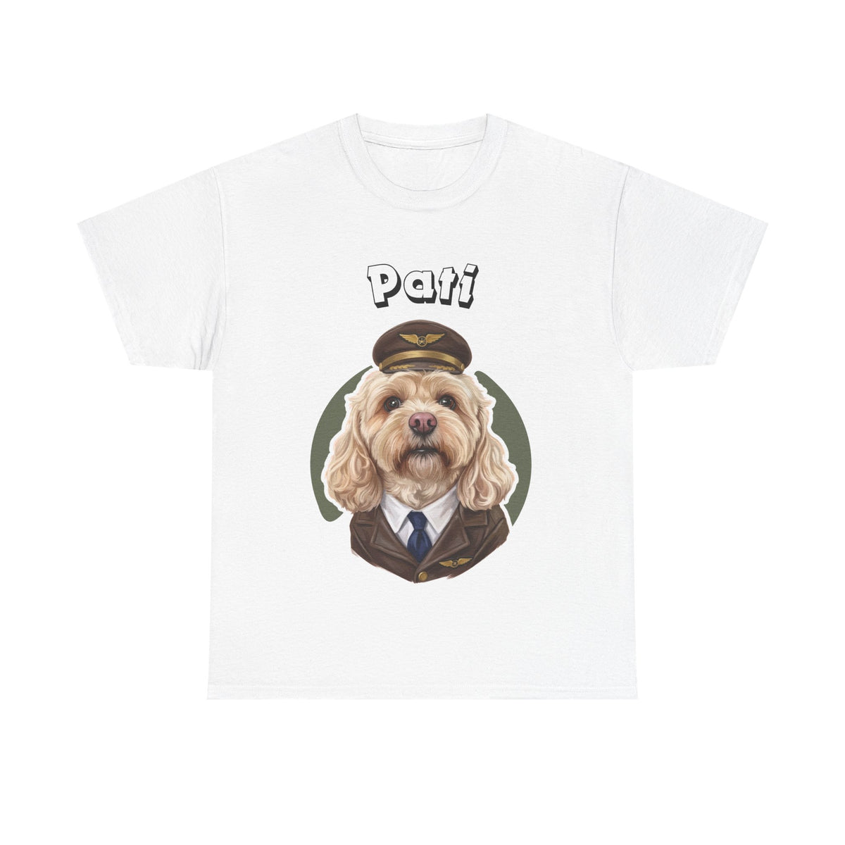 (Pati) Whimsical Dog Portrait Tee Shirt