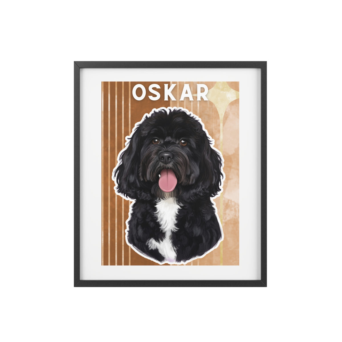 (Oskar) Playful Dog Framed Poster