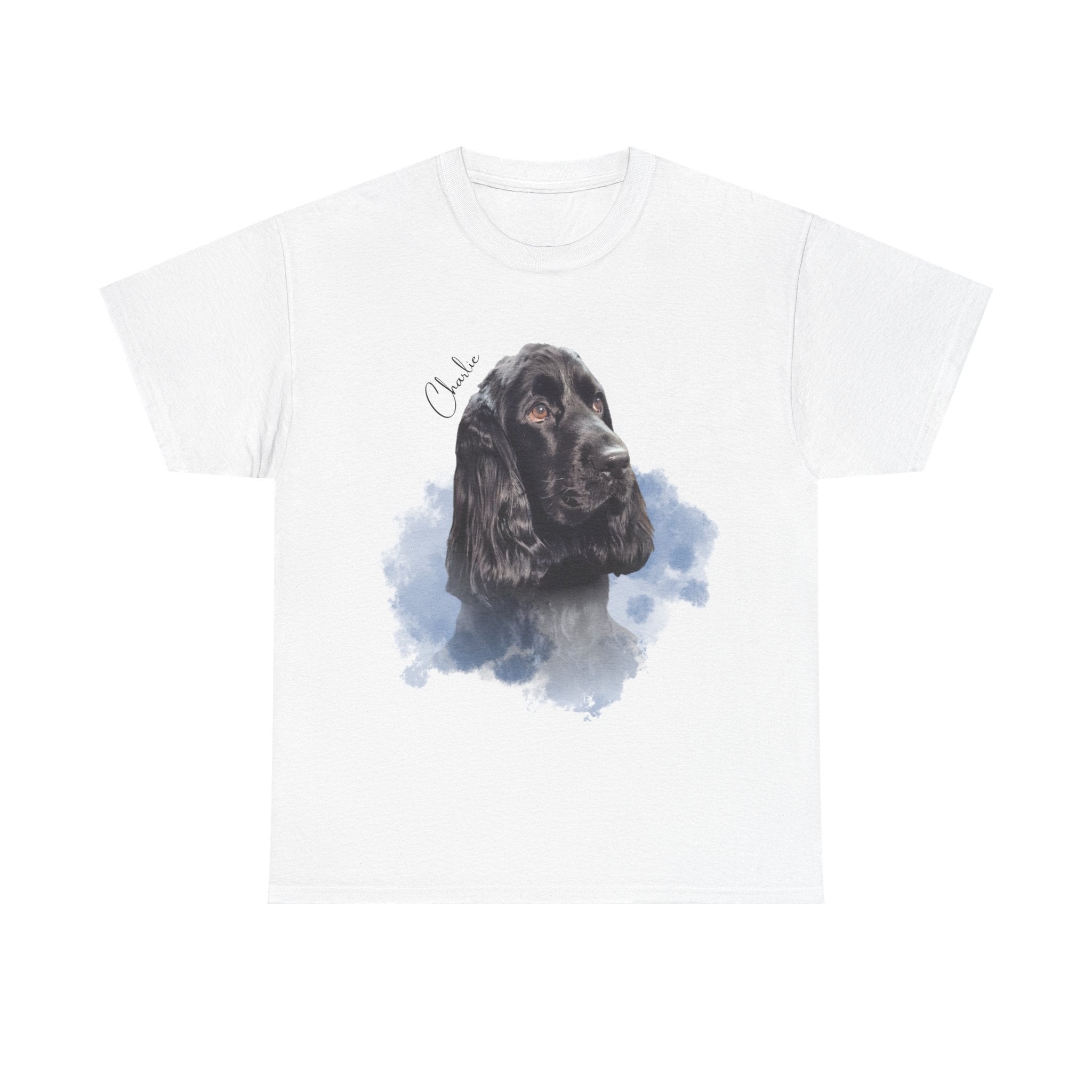 (Charlie) Whimsical Dog Portrait Tee Shirt