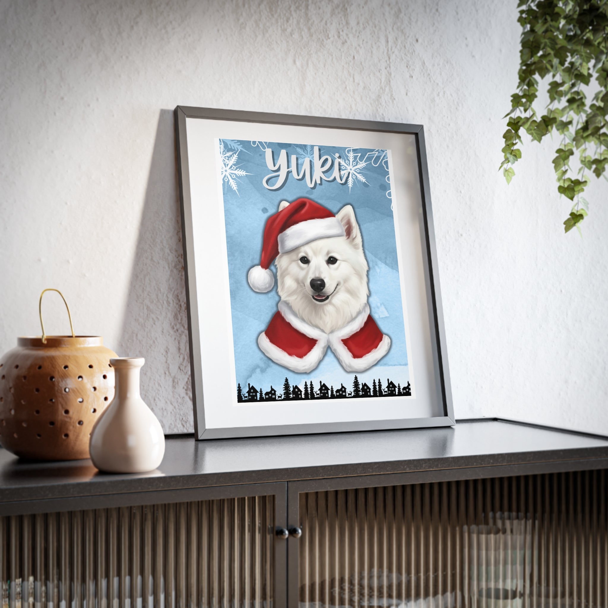 (Yuki) Playful Dog Framed Poster