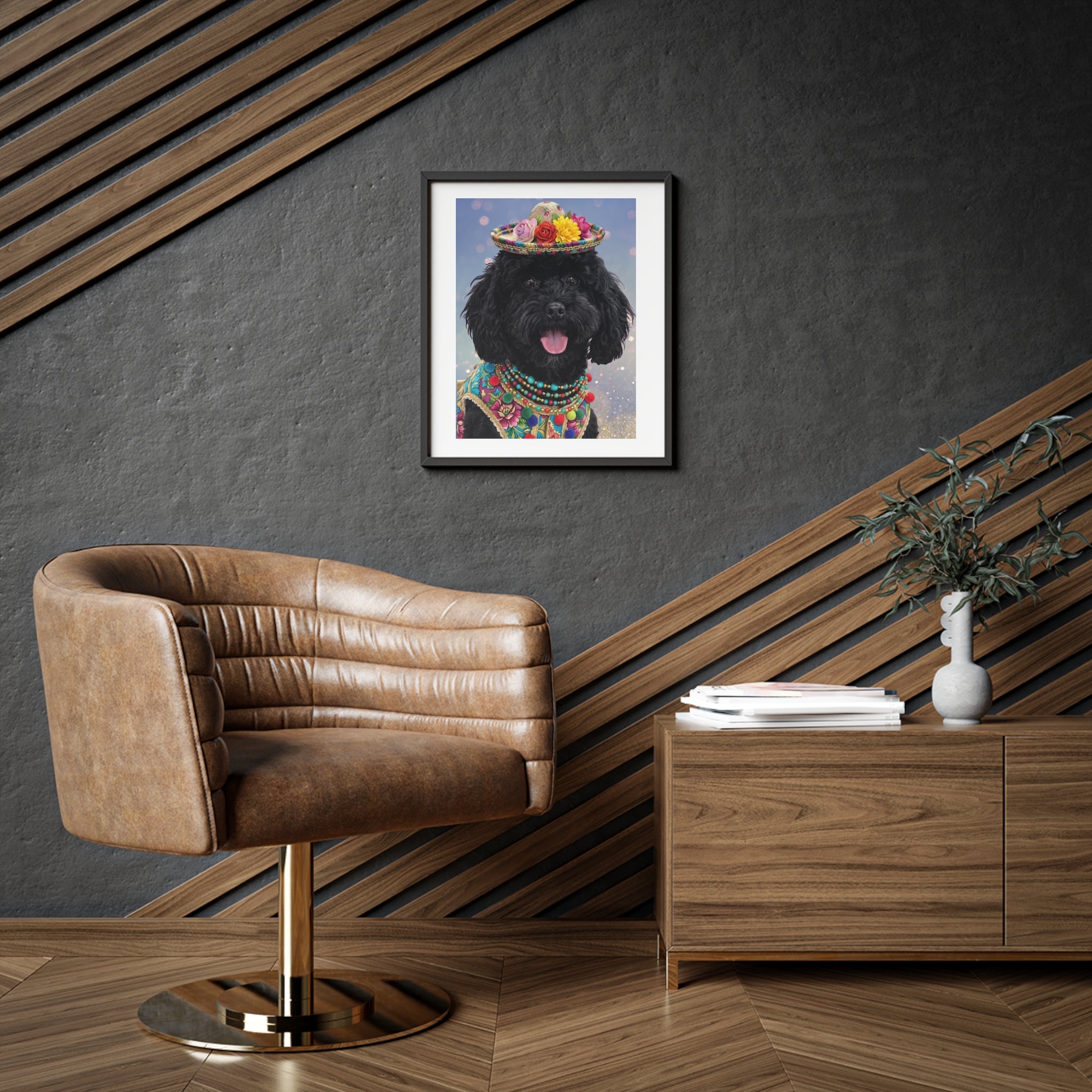 (George) Playful Dog Framed Poster