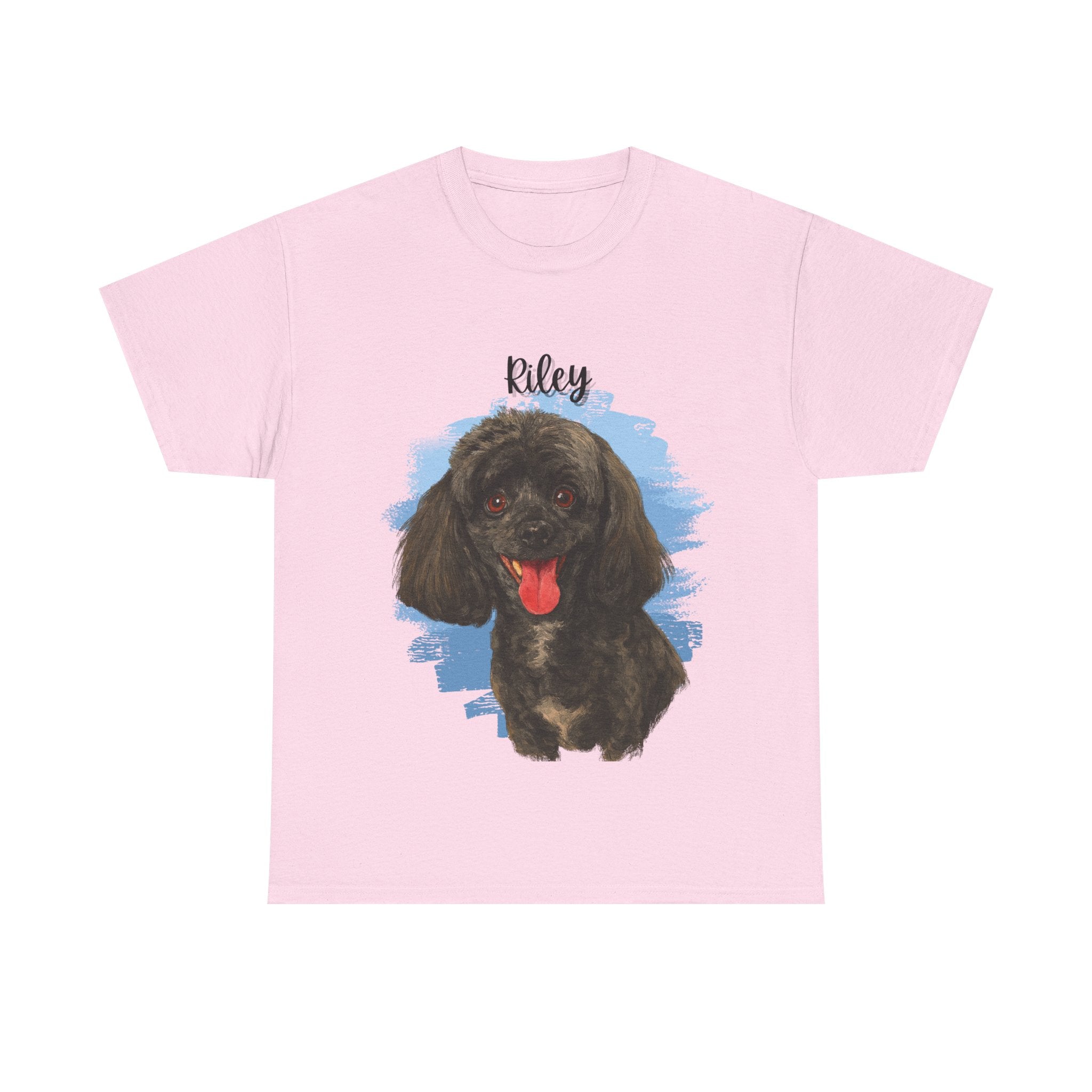 (Riley) Whimsical Dog Portrait Tee Shirt