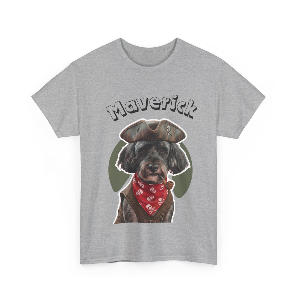 (Maverick) Whimsical Dog Portrait Tee Shirt